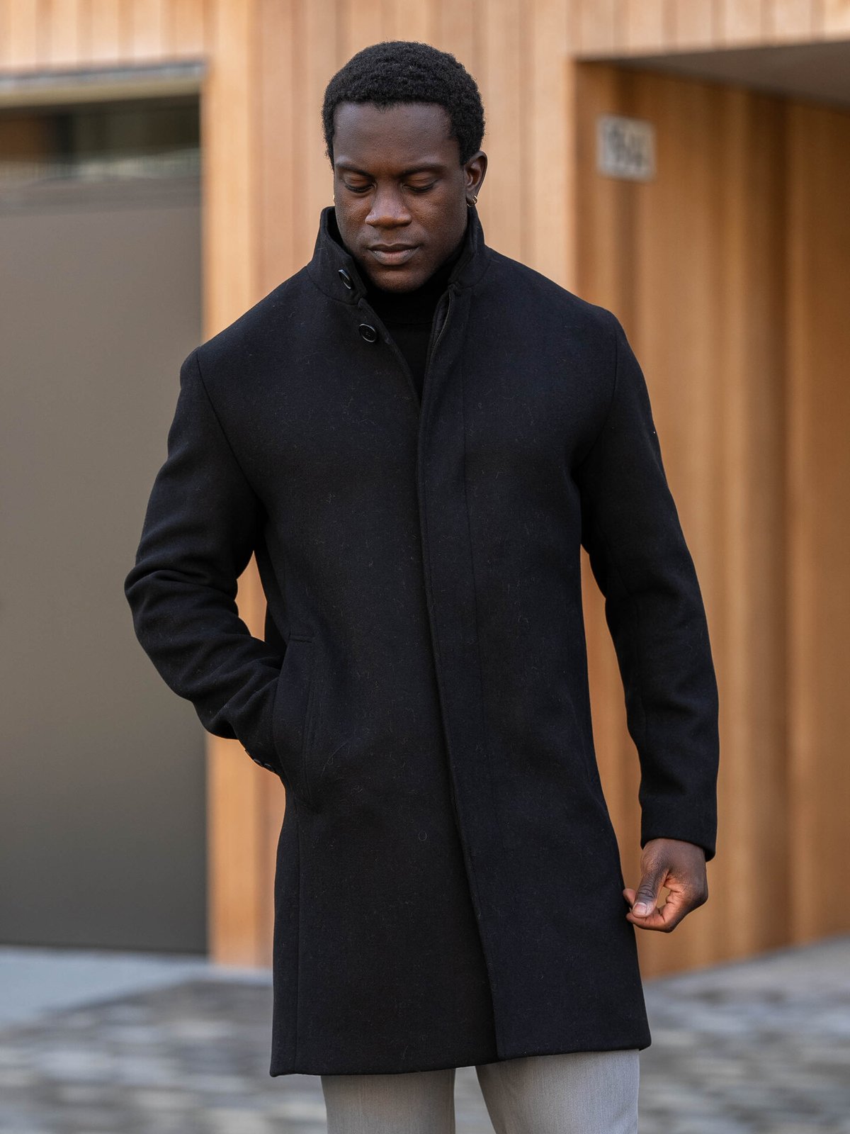 Jack and Jones Wilson Wool Coat Black