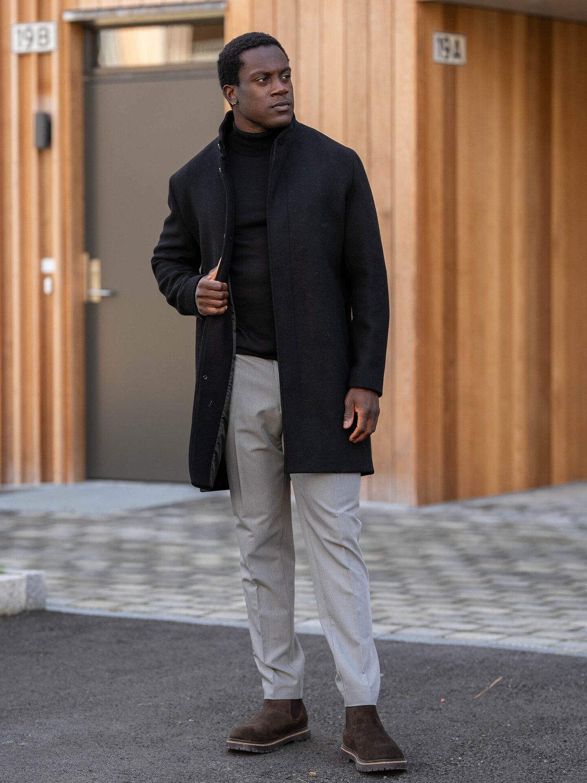Jack and Jones Wilson Wool Coat Black
