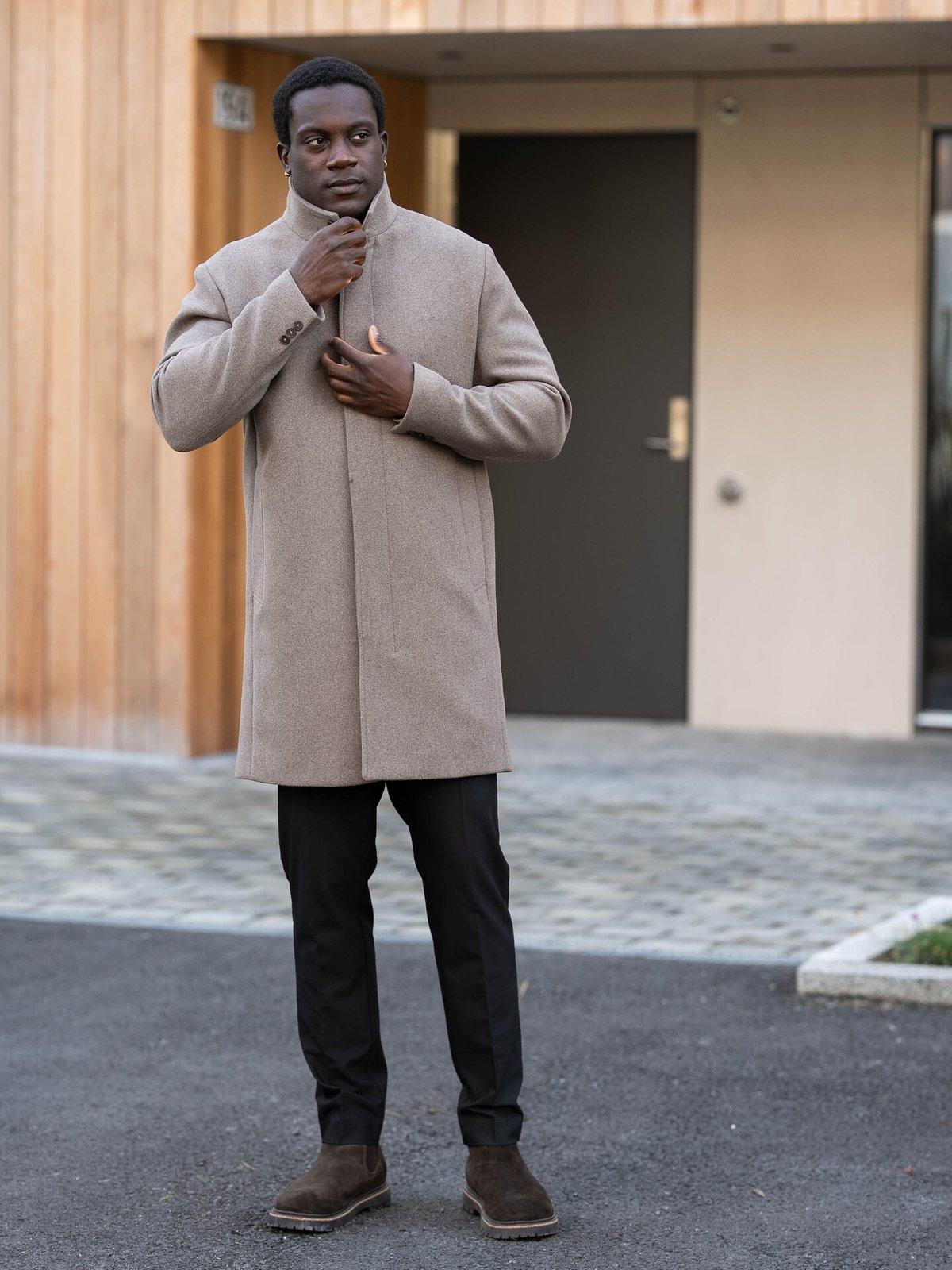 Jack and Jones Wilson Wool Coat Greige