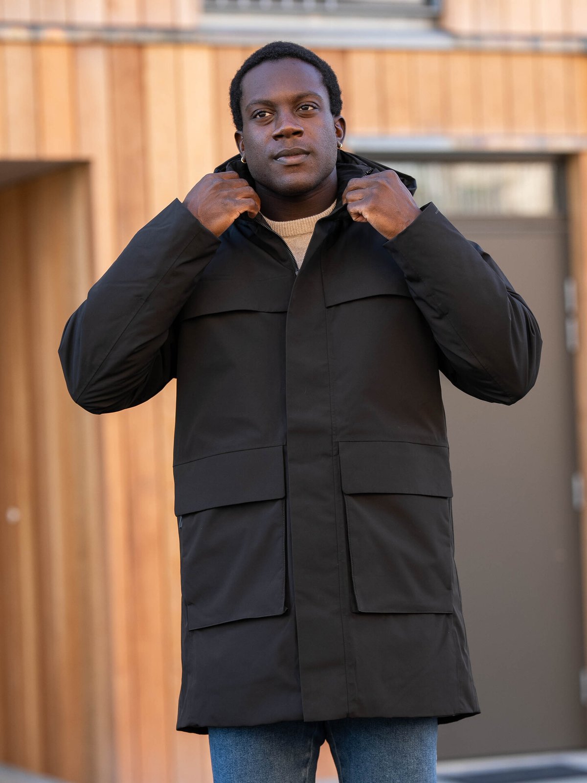 Jack and Jones Wave Parka Sort