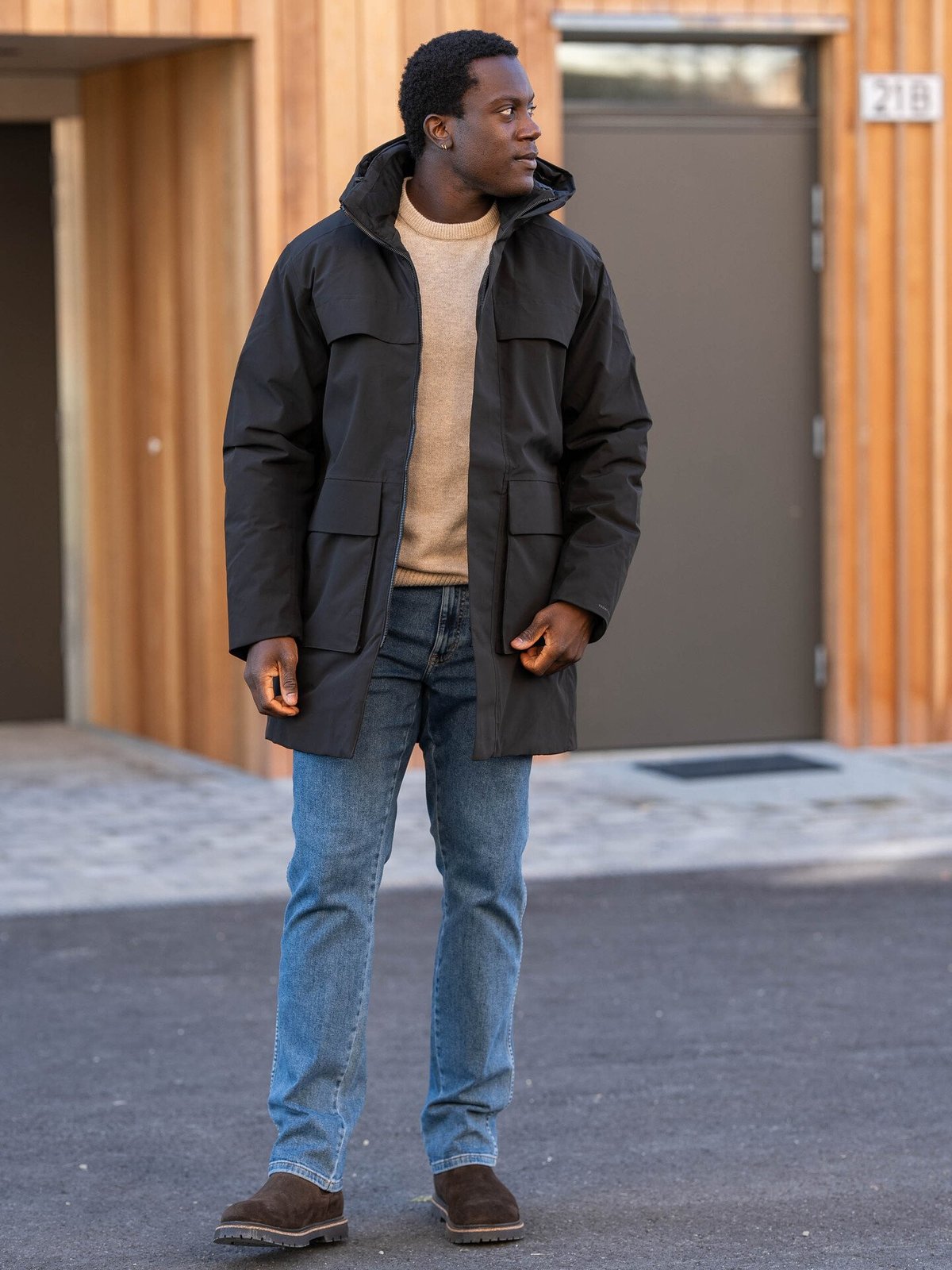 Jack and Jones Wave Parka Sort