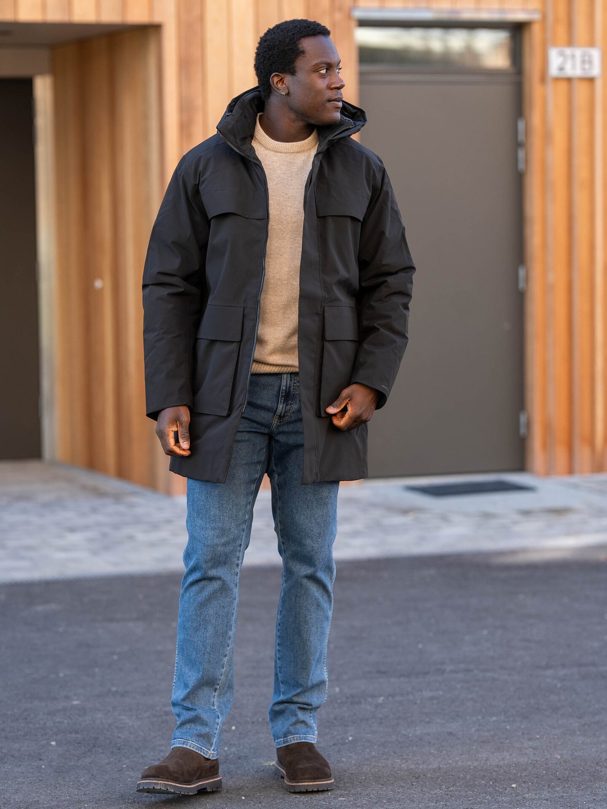 Jack and Jones Wave Parka Sort