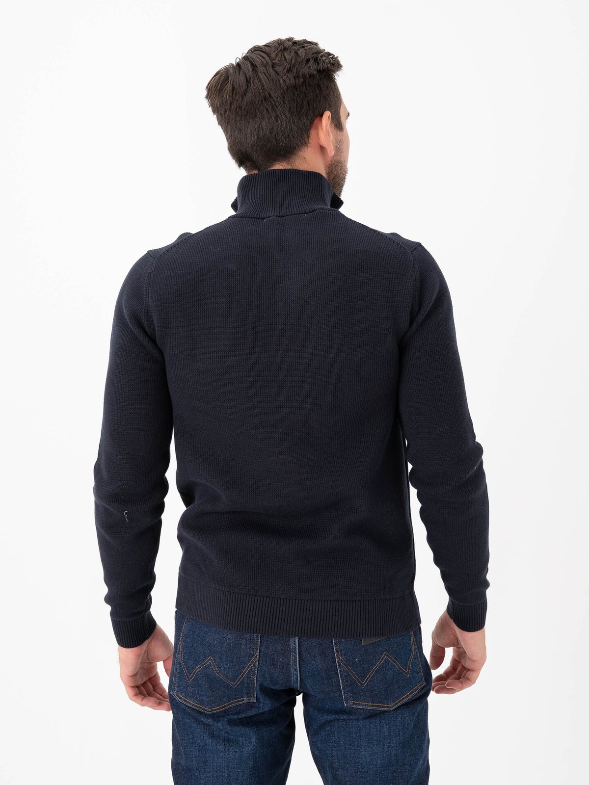Jack and Jones Milano Stitch Knit Half Zip Night Sky