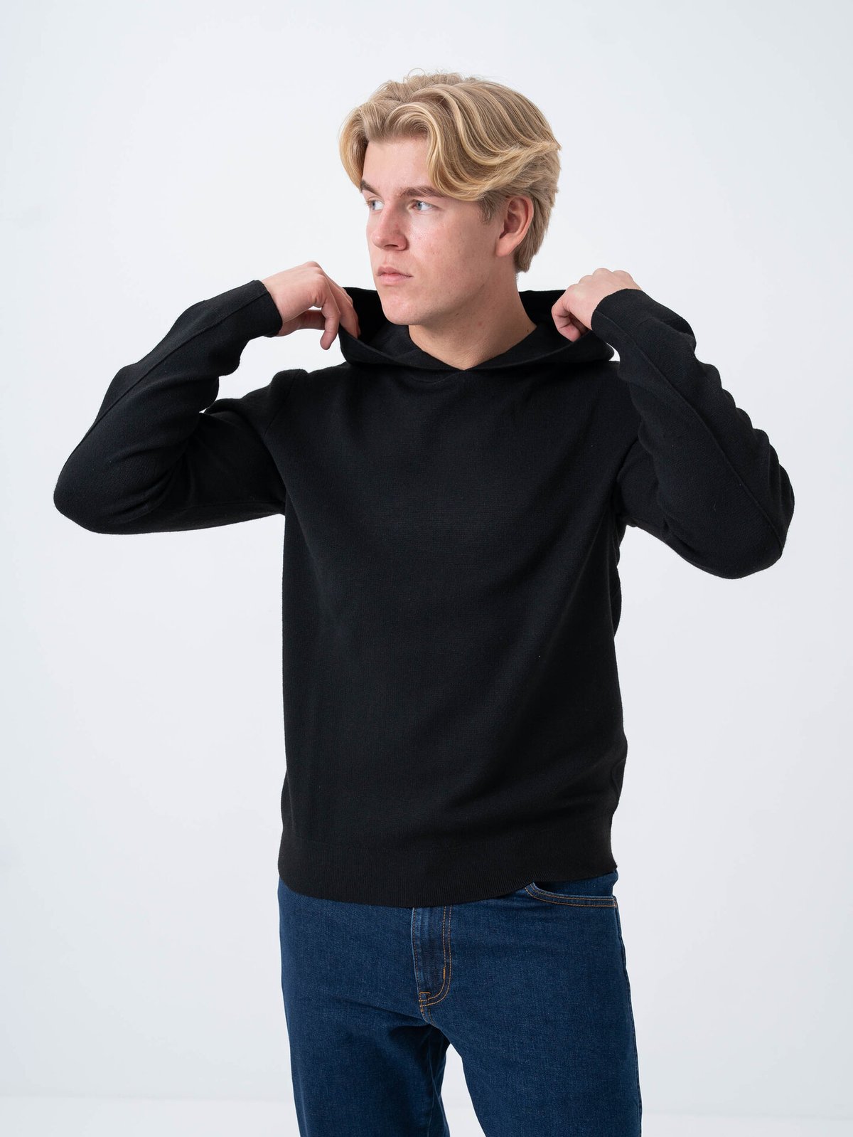 Jack and Jones Aero Knit Hood Black