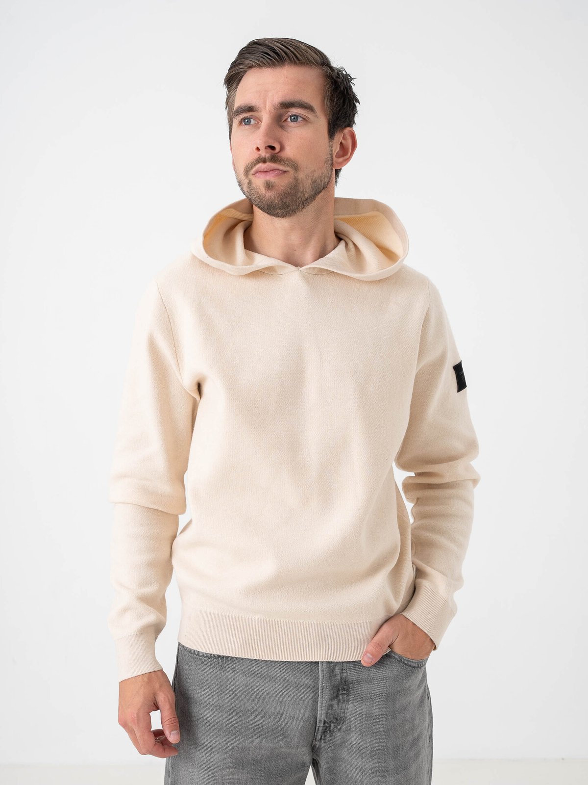 Jack and Jones Aero Knit Hood Moonbeam