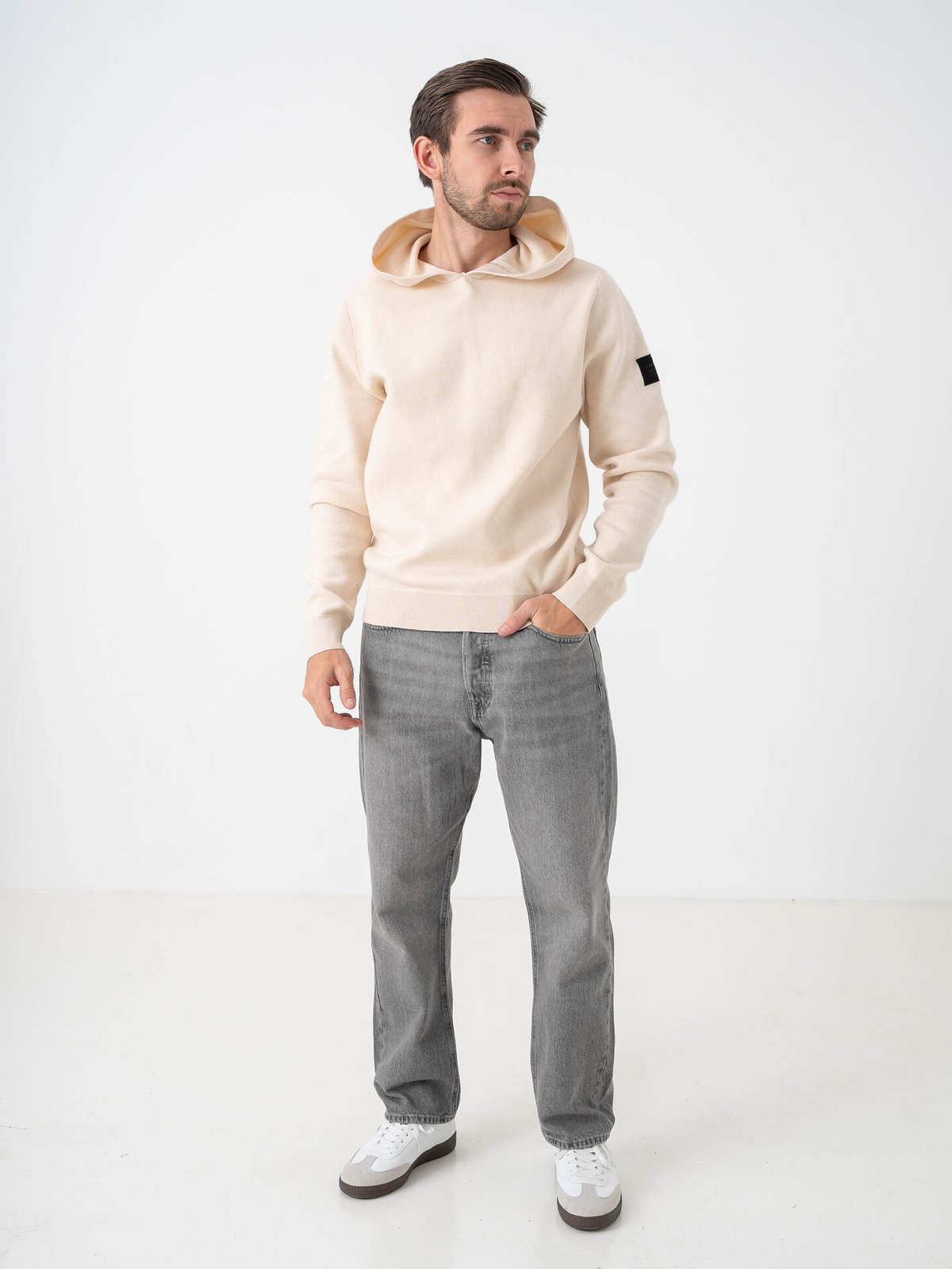 Jack and Jones Aero Knit Hood Moonbeam