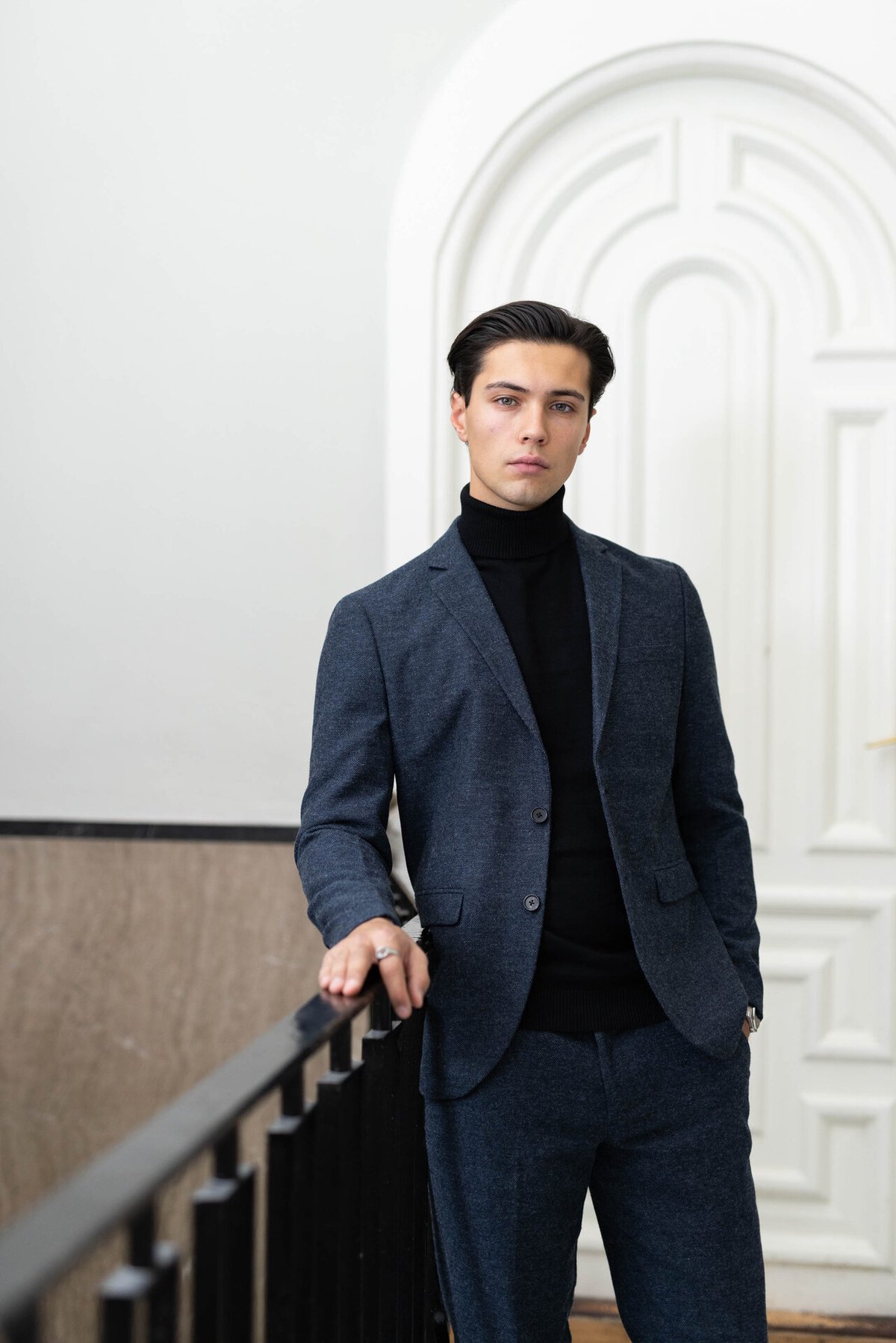 Jack and Jones Winter Twill Slim Blazer Dark Navy