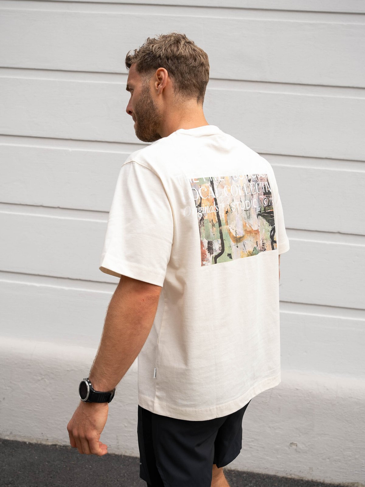 Jack and Jones Brooklyn Graphic Back Tee Buttercream