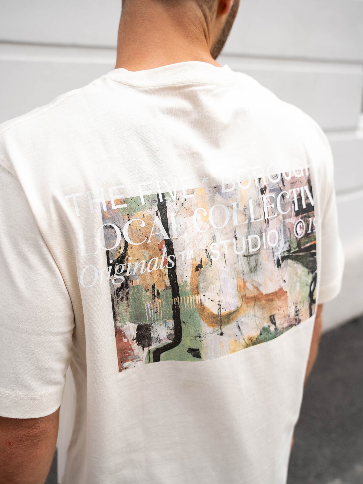 Jack and Jones Brooklyn Graphic Back Tee Buttercream