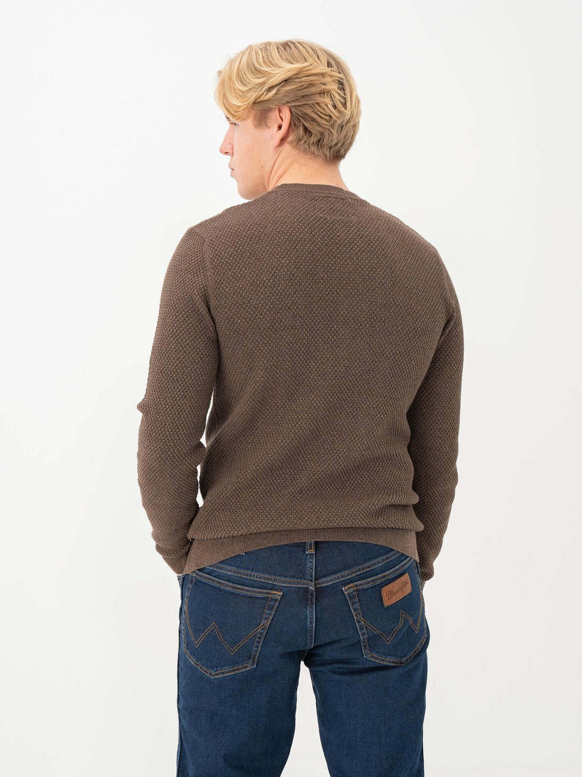 Jack and Jones Noah Knit Crew Neck Walnut Twist/full structure