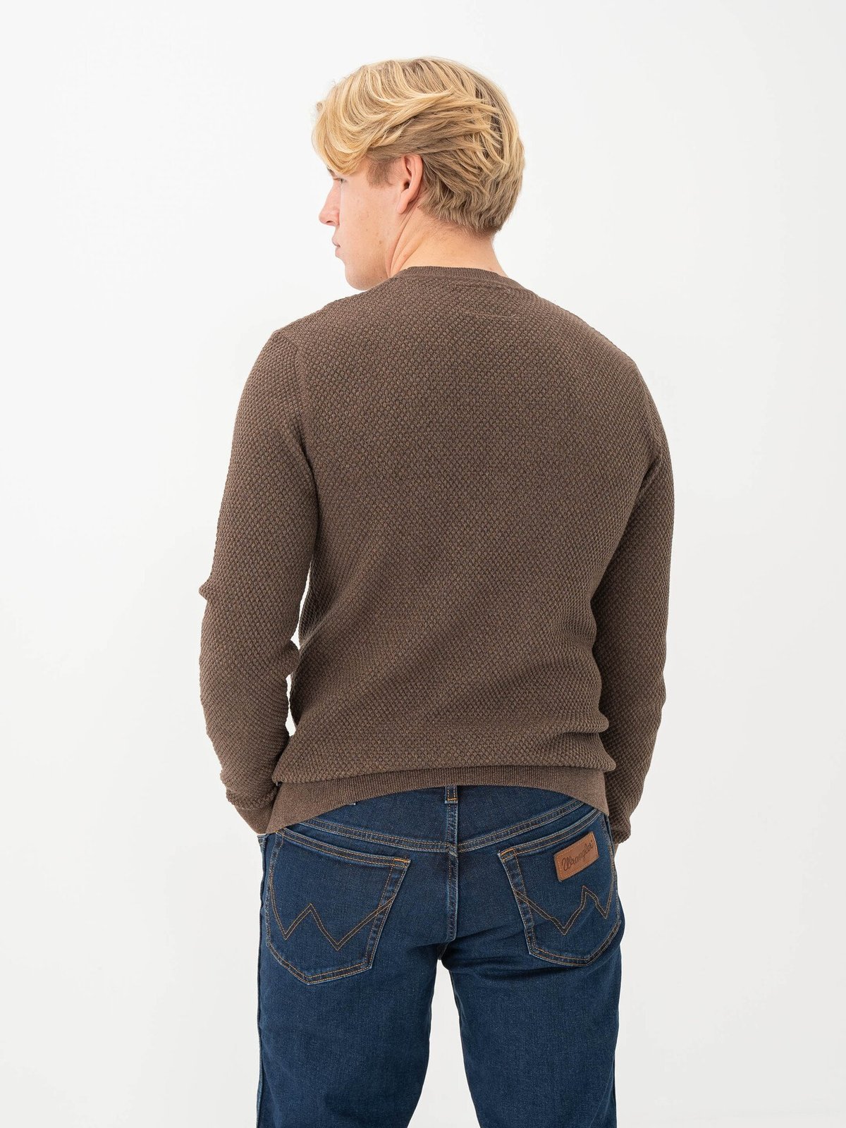 Jack and Jones Noah Knit Crew Neck Walnut Twist/full structure