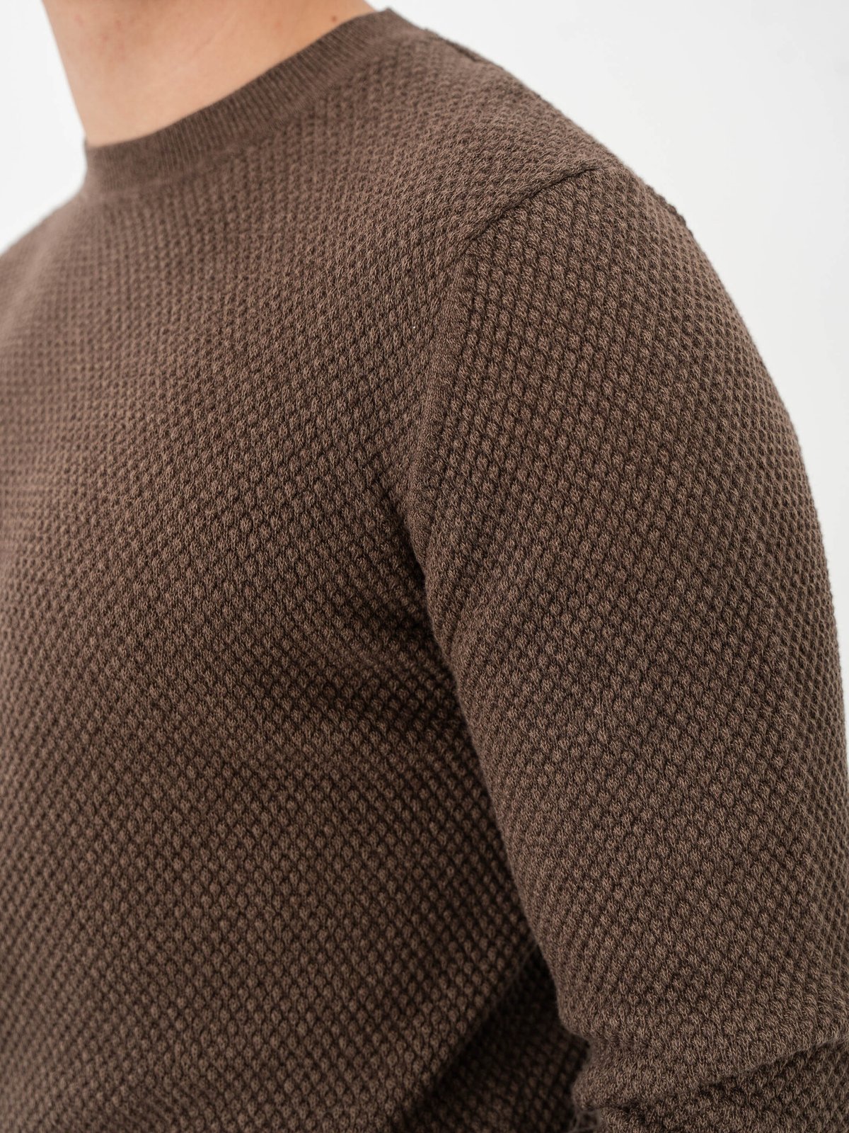 Jack and Jones Noah Knit Crew Neck Walnut Twist/full structure
