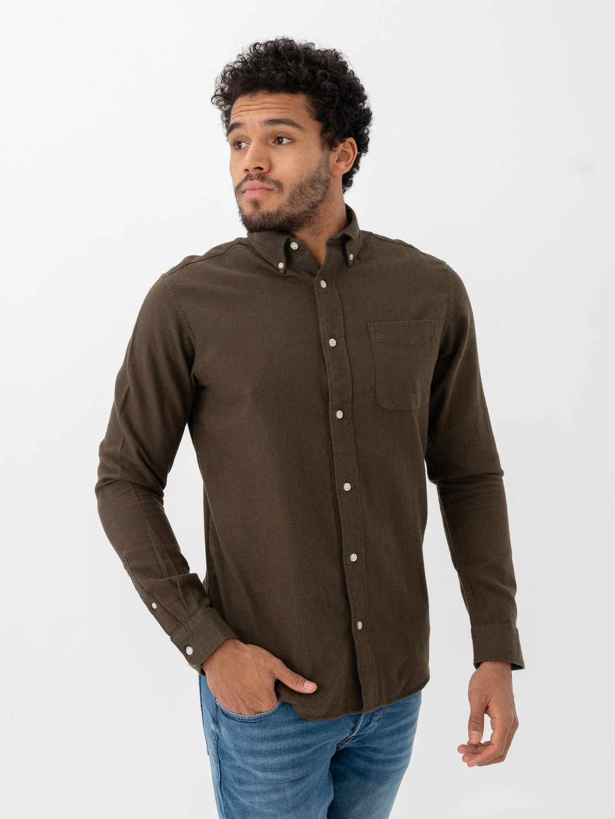 Jack and Jones Norris Flannel Long Sleeve Shirt Peat