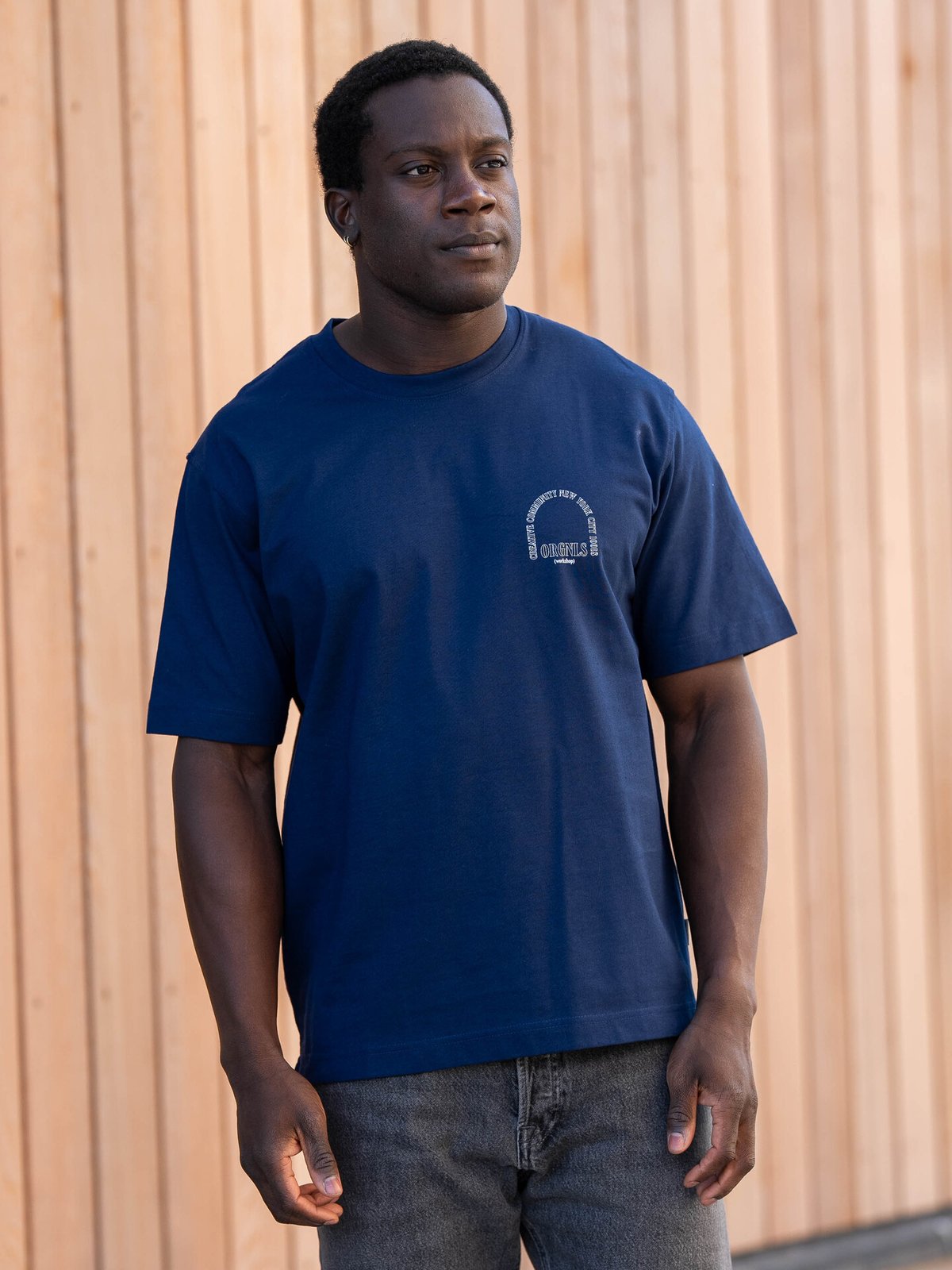 Jack and Jones Roxbury Collage Tee Short Sleeve Crew Neck Ocean Cavern