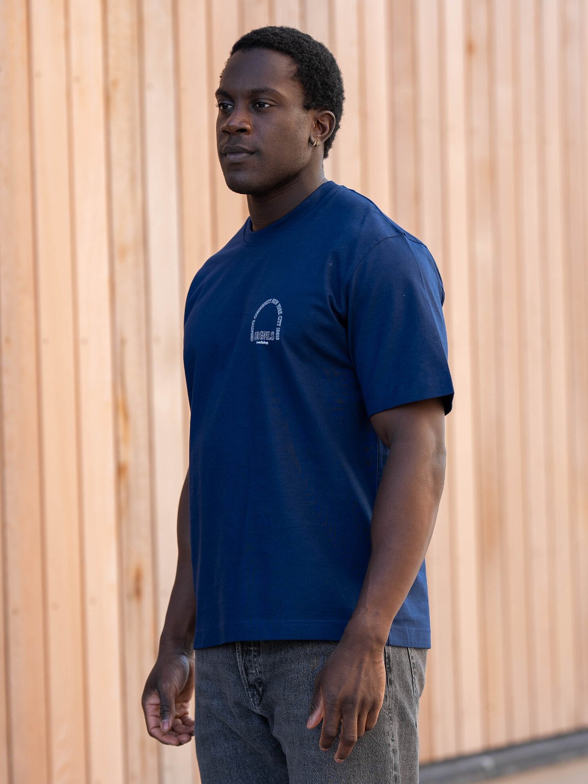 Jack and Jones Roxbury Collage Tee Short Sleeve Crew Neck Ocean Cavern