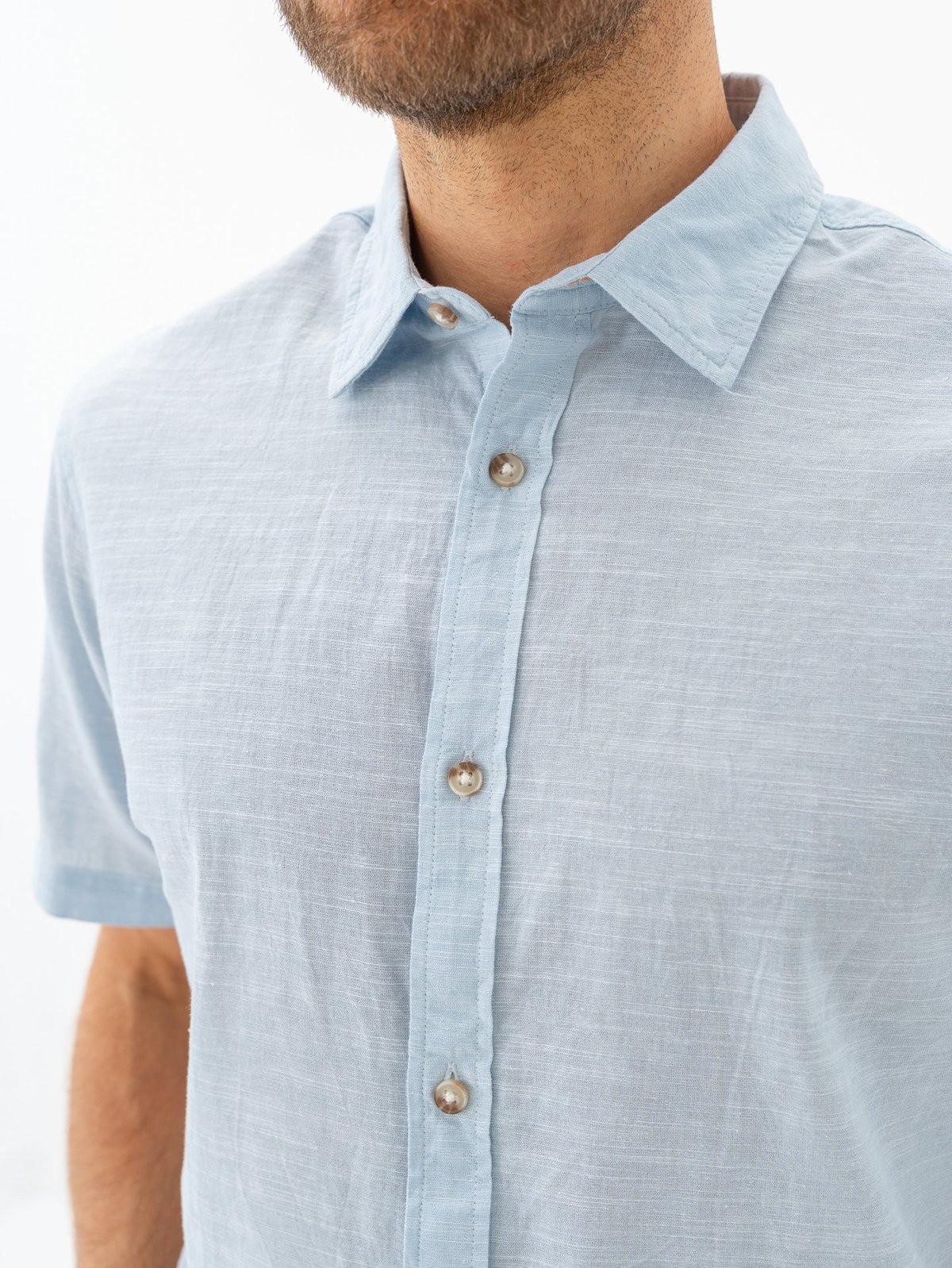 Jack and Jones Summer Shirt Short Sleeve Chambray Blue