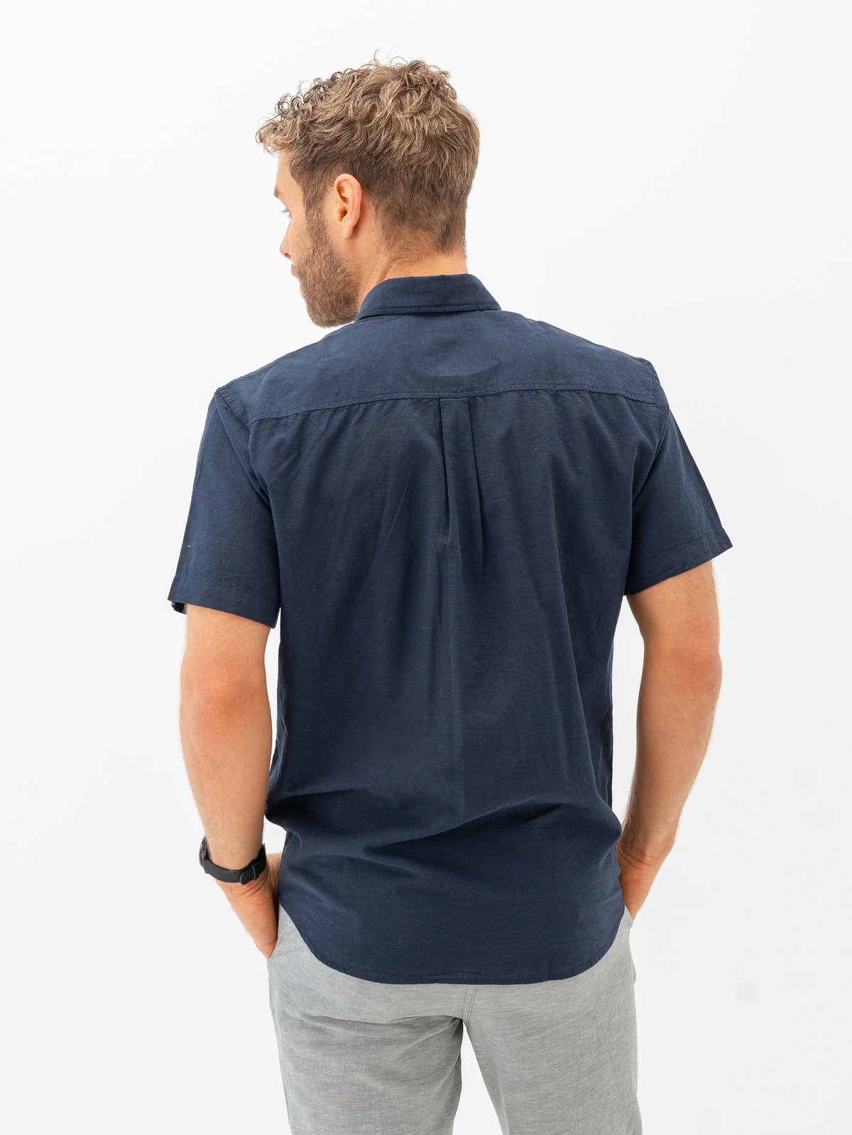 Jack and Jones Summer Shirt Short Sleeve Navy Blazer