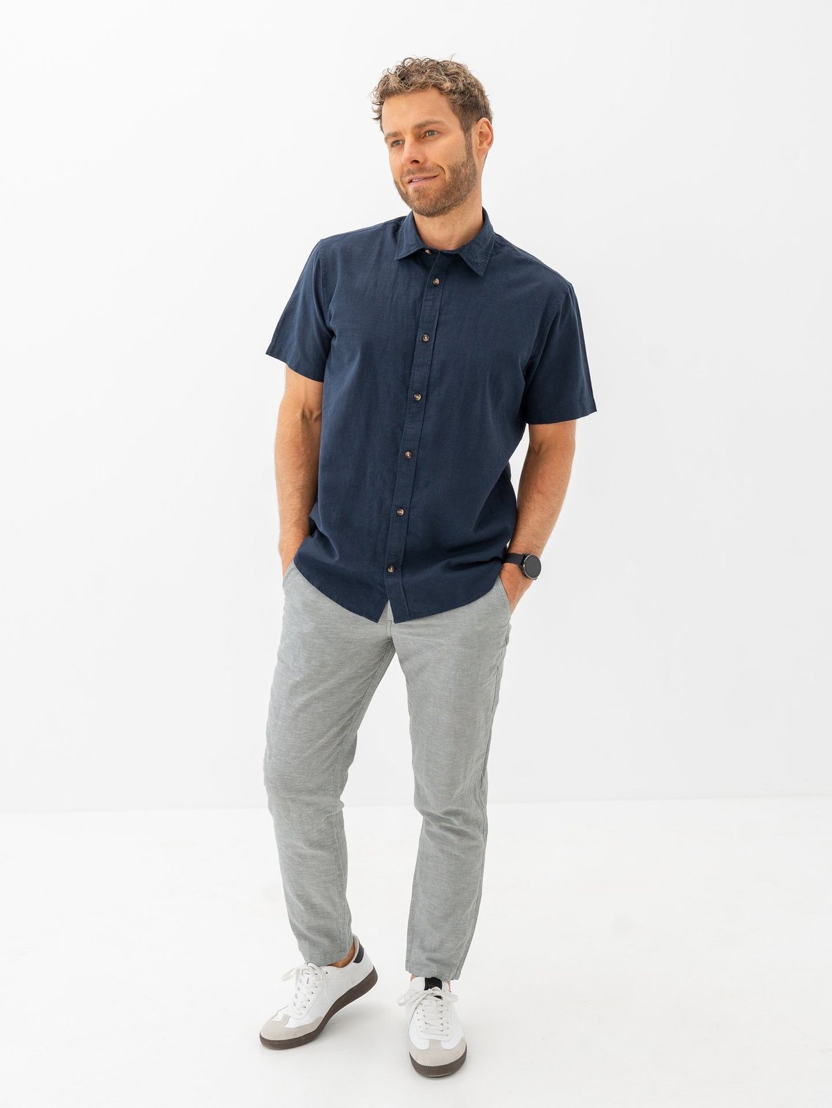 Jack and Jones Summer Shirt Short Sleeve Navy Blazer