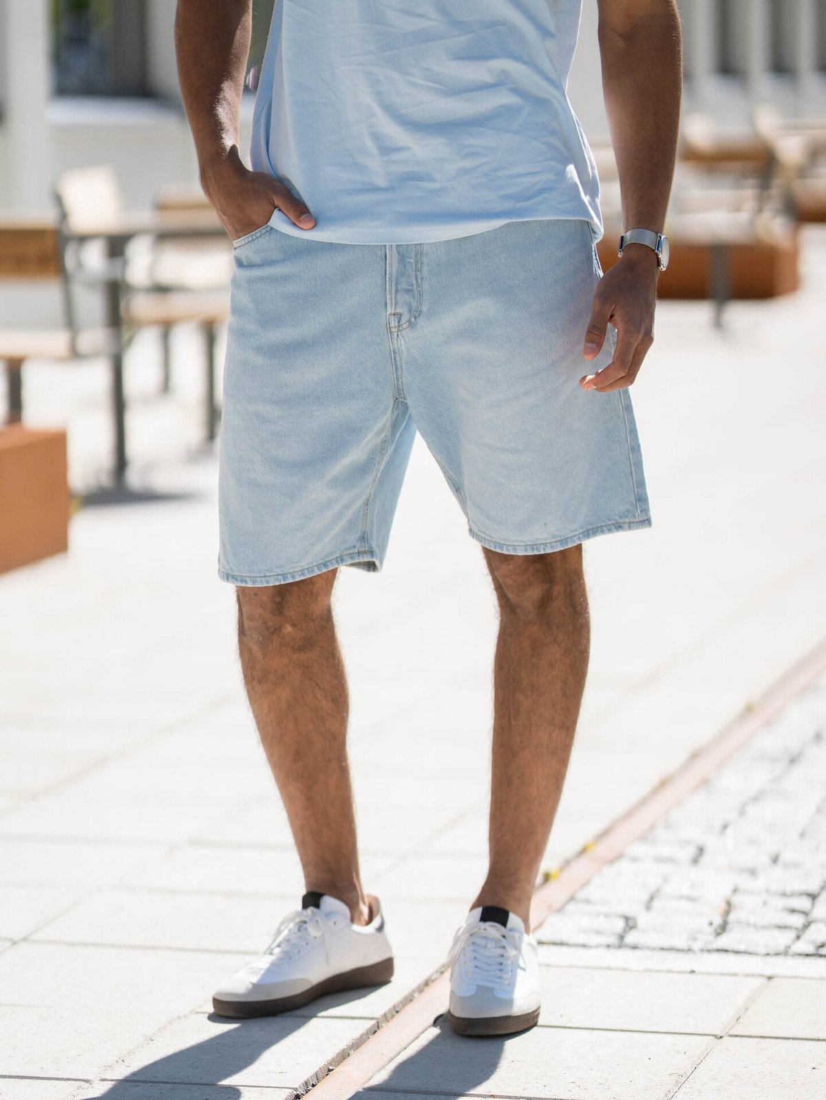 Jack and Jones Tony JJ Original Shorts Blue Denim