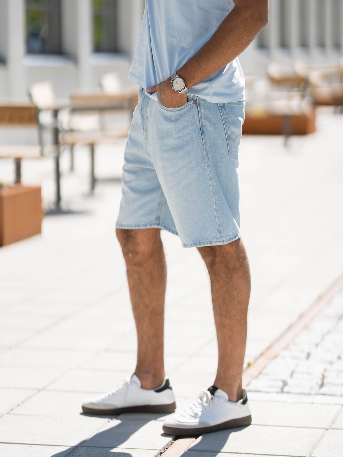 Jack and Jones Tony JJ Original Shorts Blue Denim