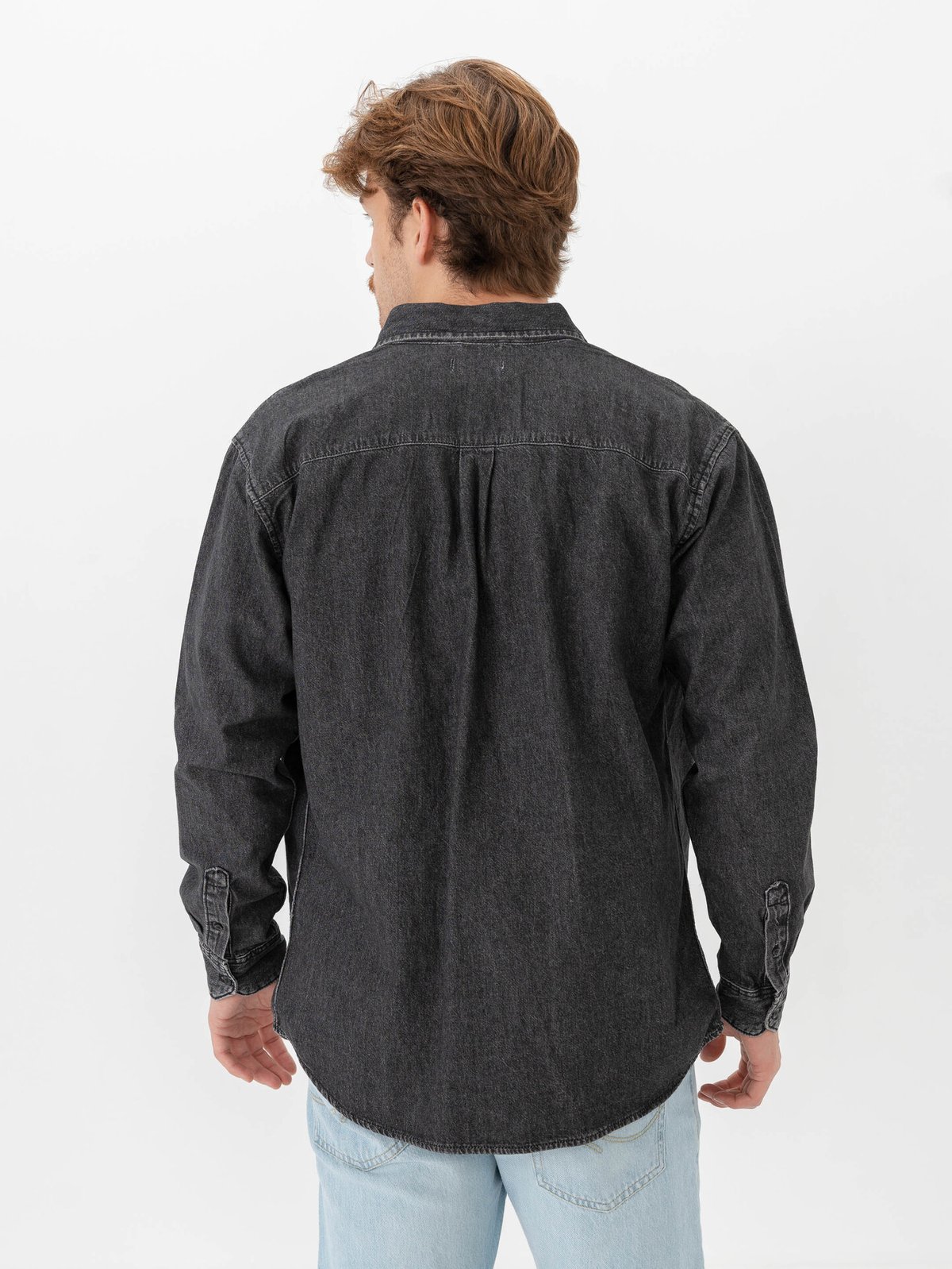 Jack and Jones Creek Shirt Long Sleeve Black Denim