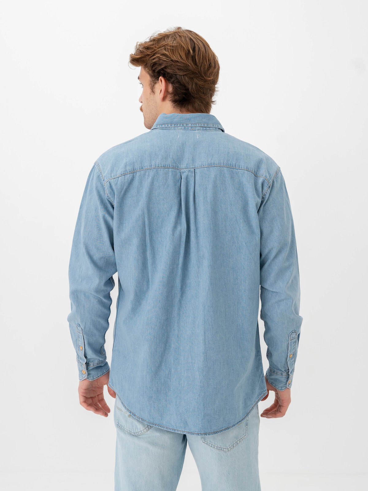 Jack & Jones Creek Shirt Long Sleeve Blue Denim Light Blue