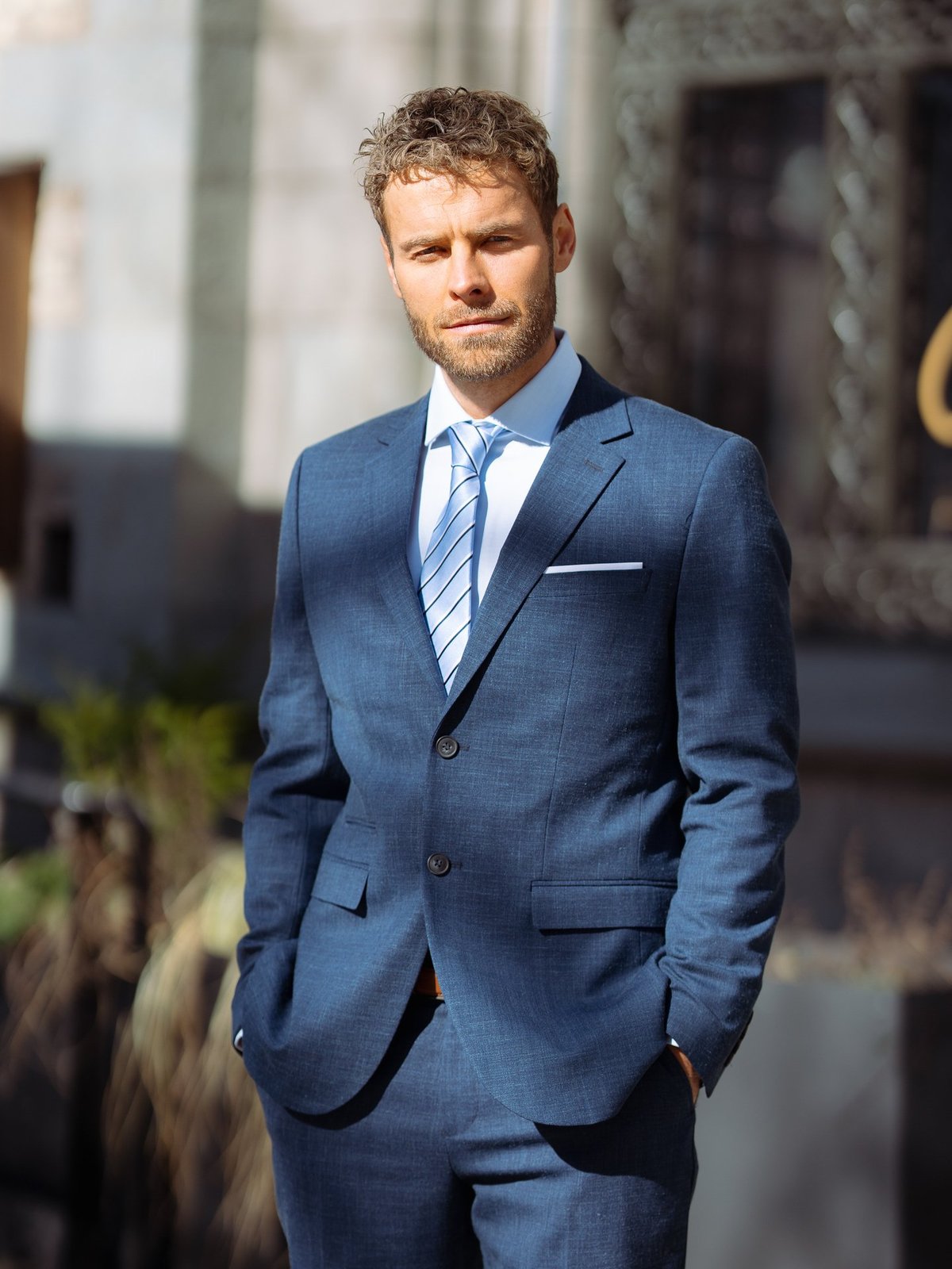 Jack and Jones Solidary Printed Tie Blue Chambray