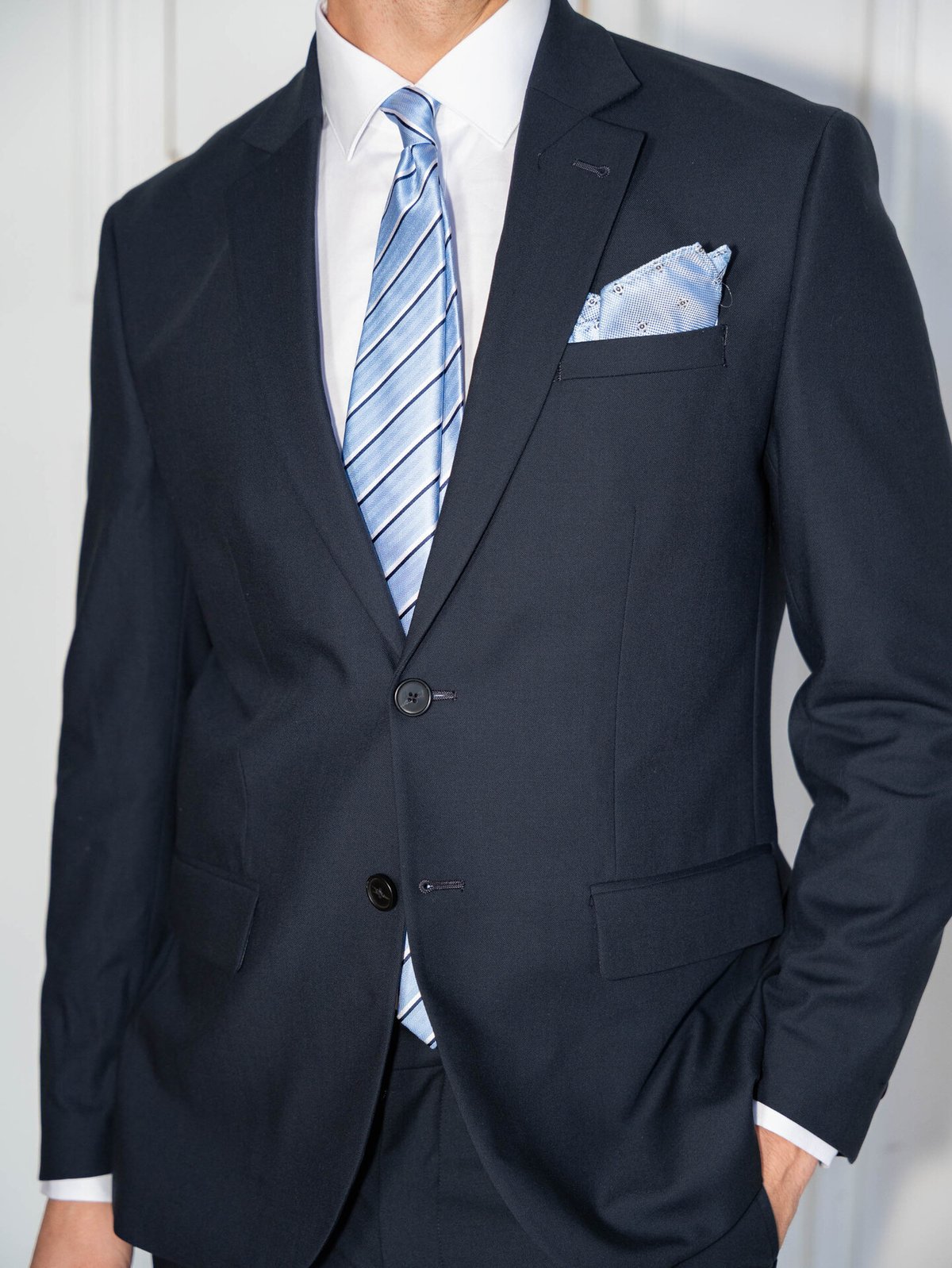 Jack and Jones Solidary Printed Tie Blue Chambray