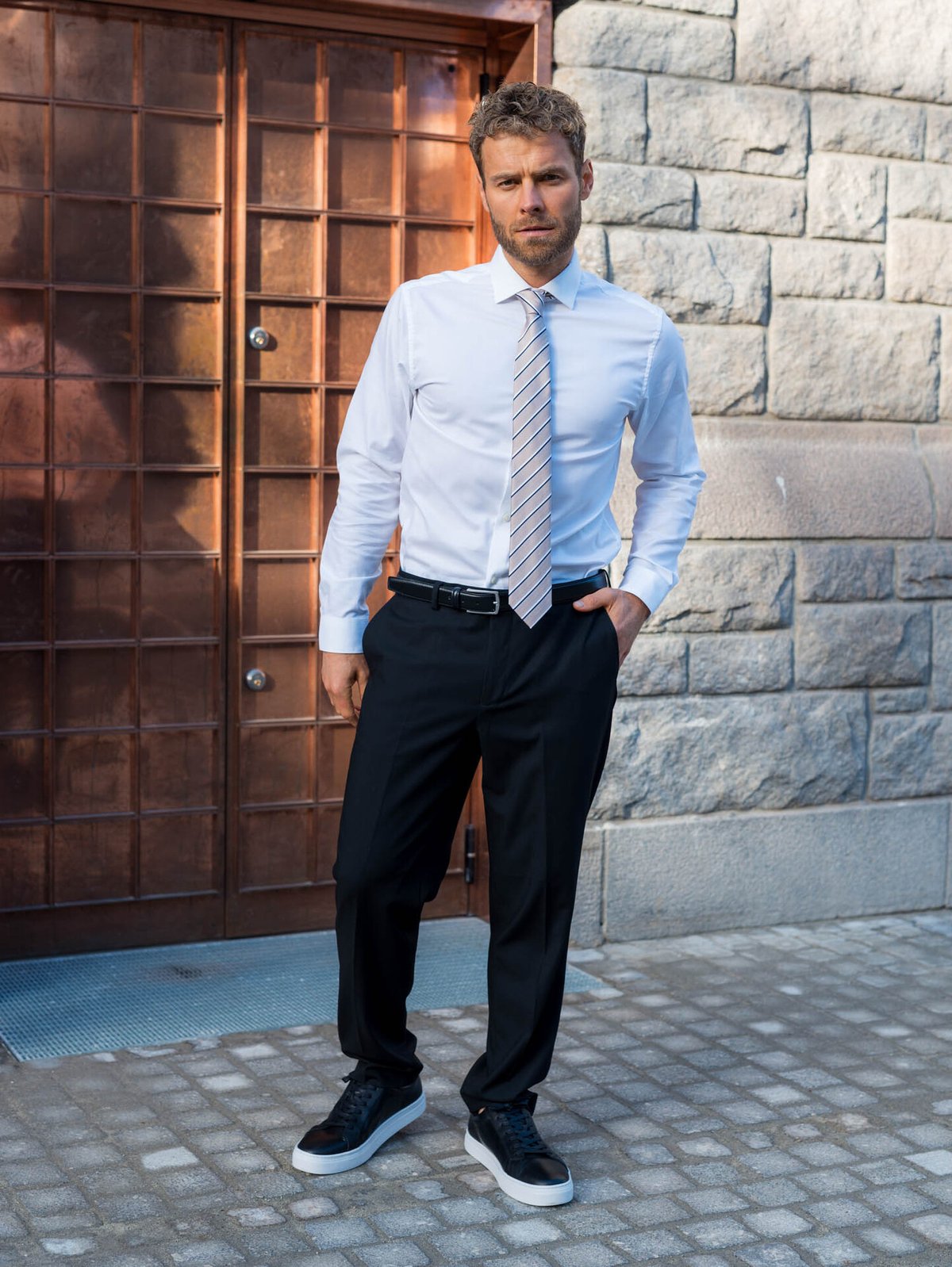 Jack and Jones Solidary Printed Tie Silver Lining