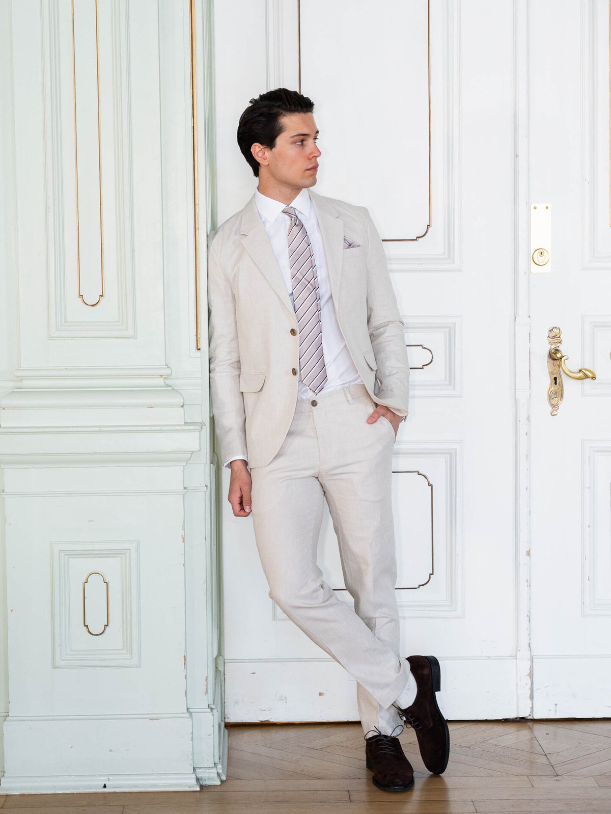 Jack and Jones Solidary Printed Tie Silver Lining