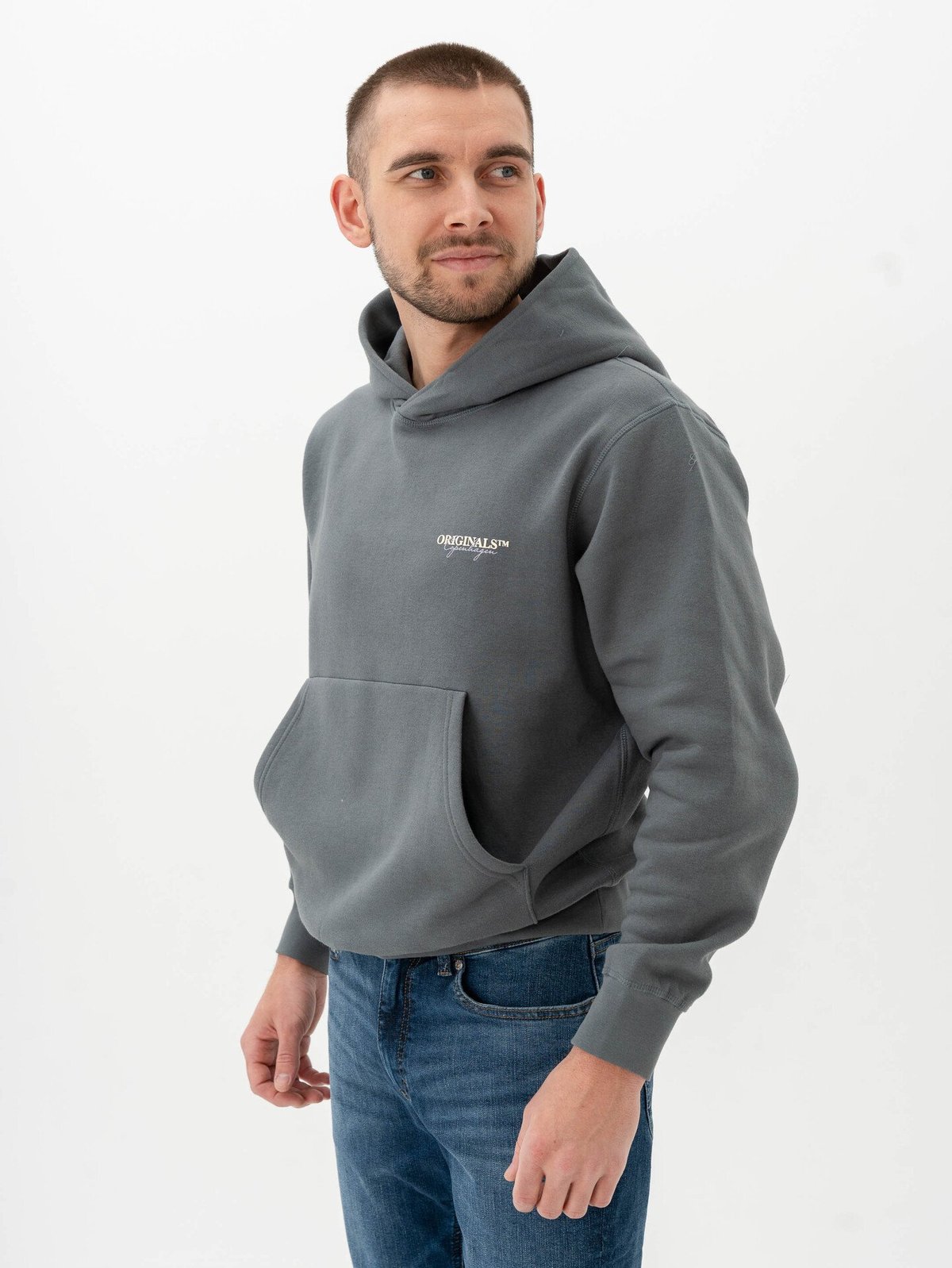 Jack and Jones Islington Back Sweat Hood Stormy Weather