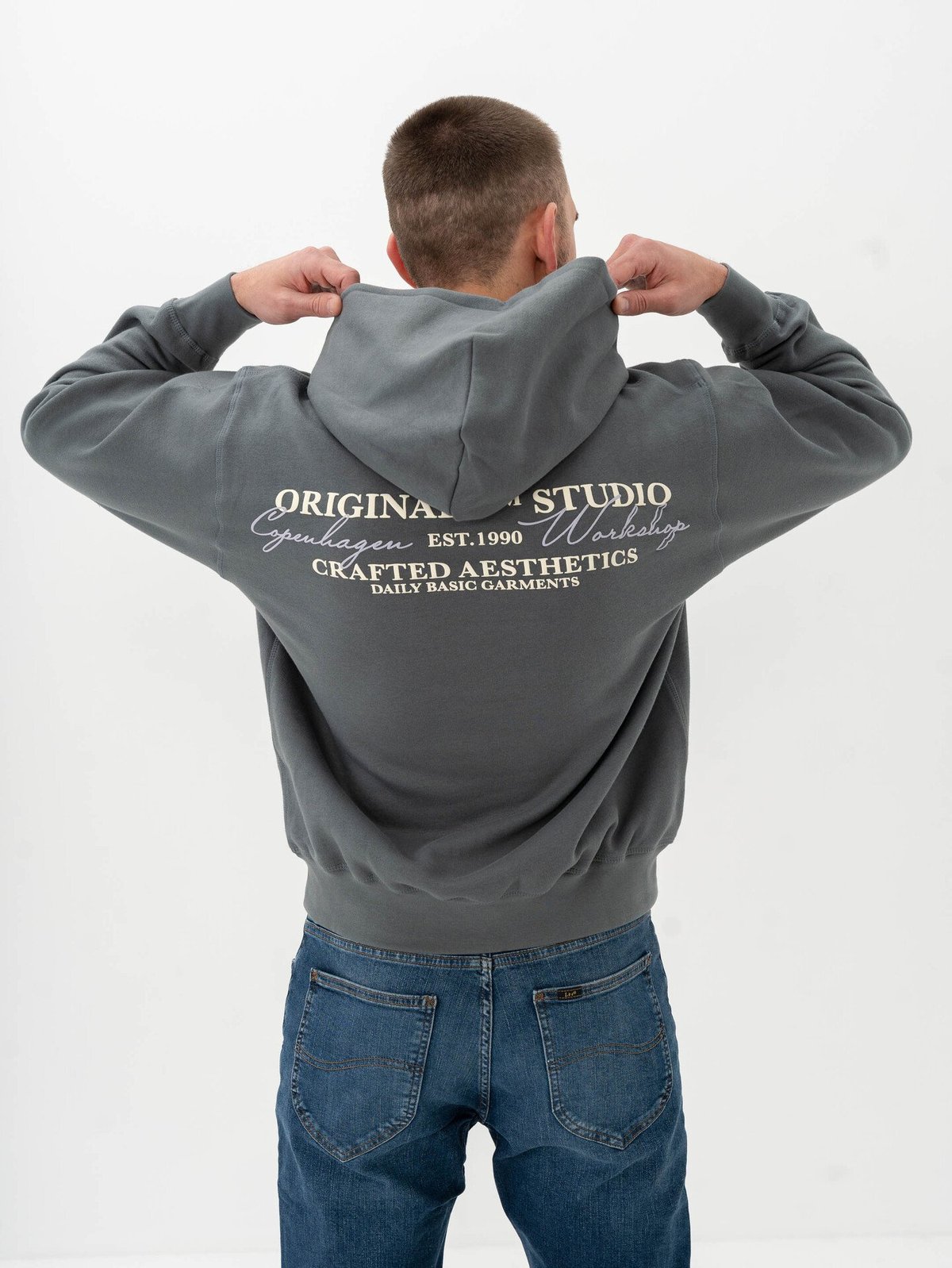 Jack and Jones Islington Back Sweat Hood Stormy Weather