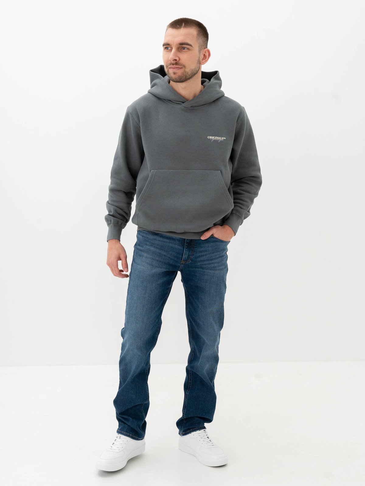Jack and Jones Islington Back Sweat Hood Stormy Weather