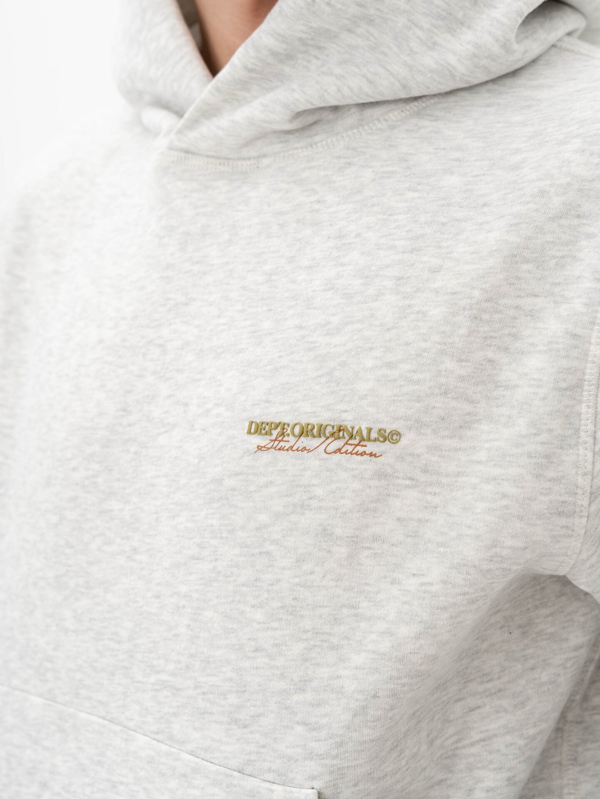 Jack & Jones Islington Back Sweat Hood White Melange