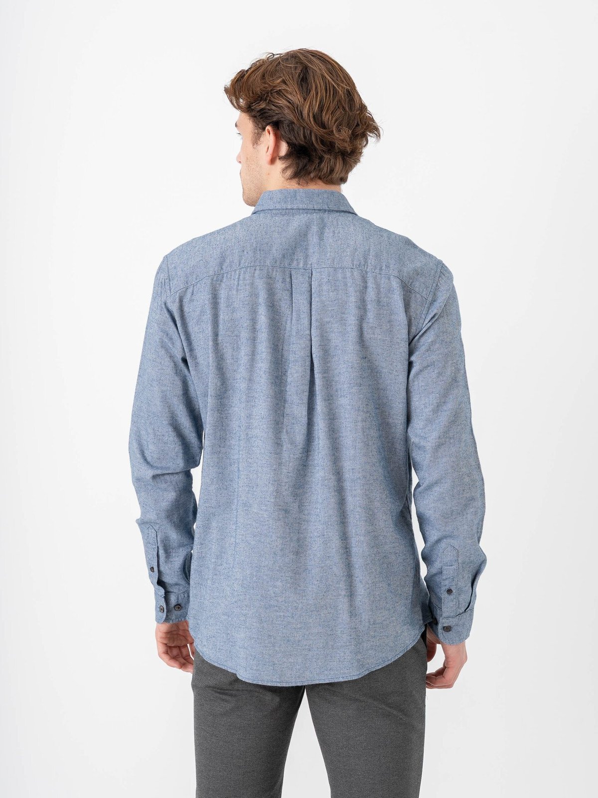 Jack and Jones Classic Melange Shirt Long Sleeve Faded Denim