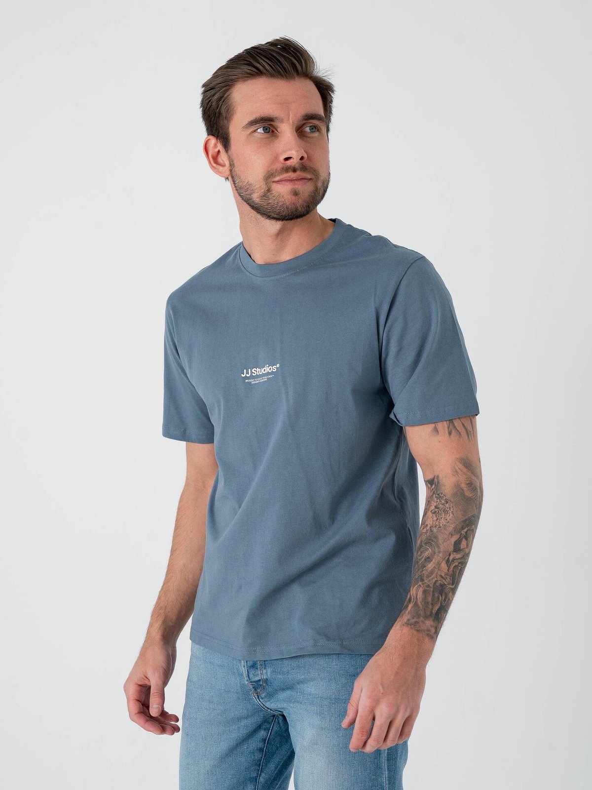 Jack and Jones Soho Tee Short Sleeve Crew Neck Blue Mirage