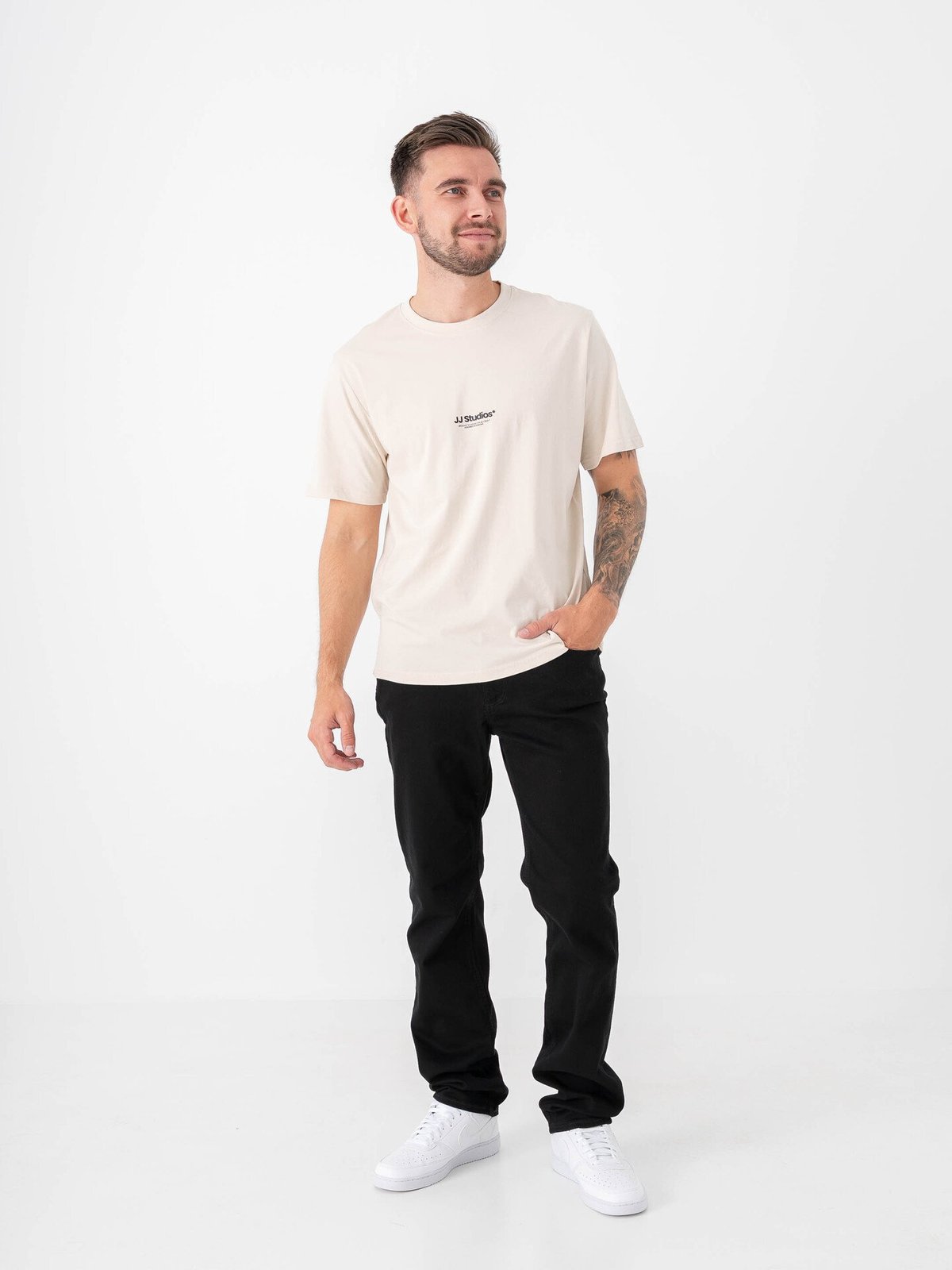 Jack and Jones Soho Tee Short Sleeve Crew Neck Moonbeam