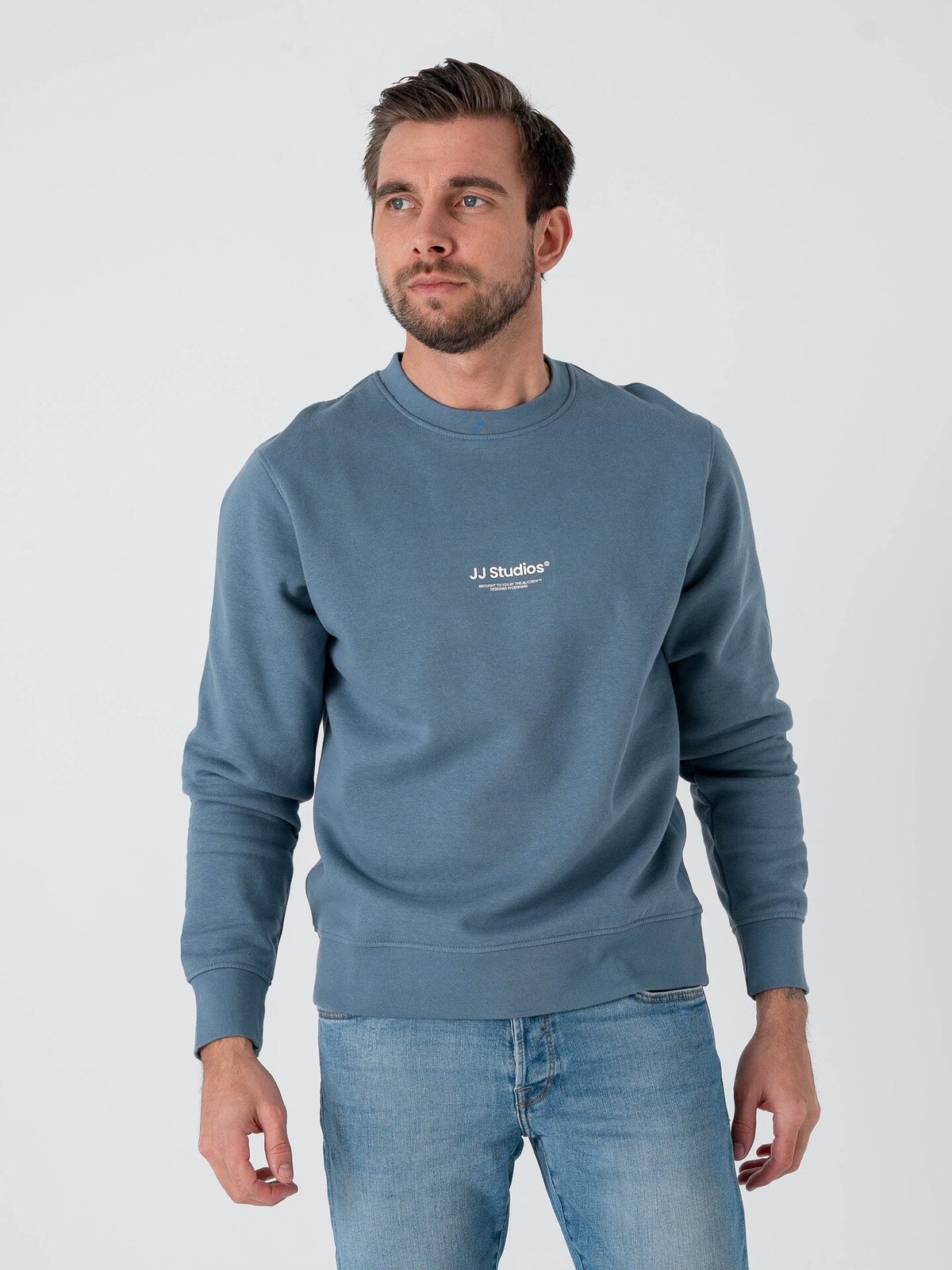 Jack and Jones Soho Sweat Crew Neck Blue Mirage
