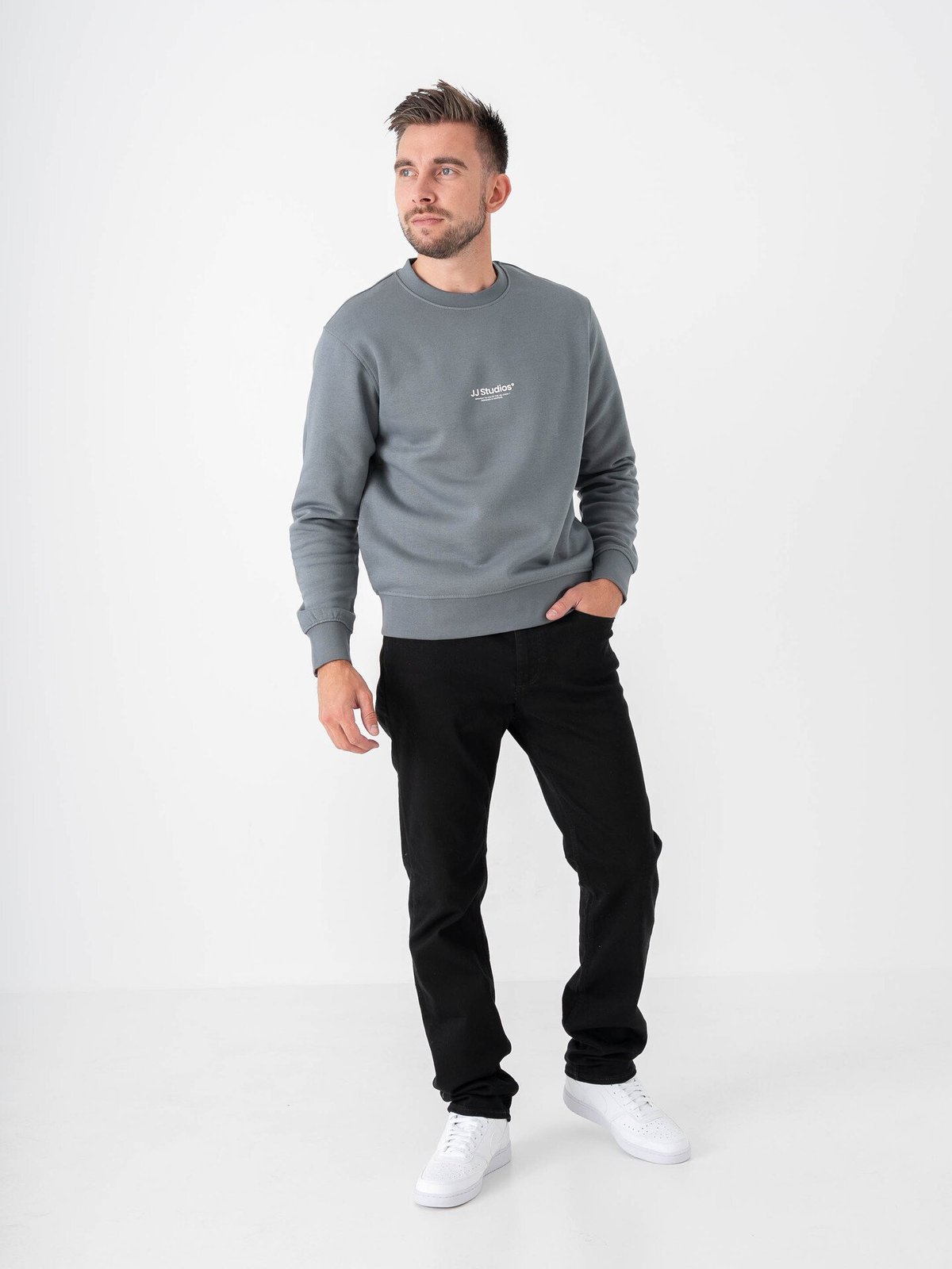 Jack and Jones Soho Sweat Crew Neck Stormy Weather