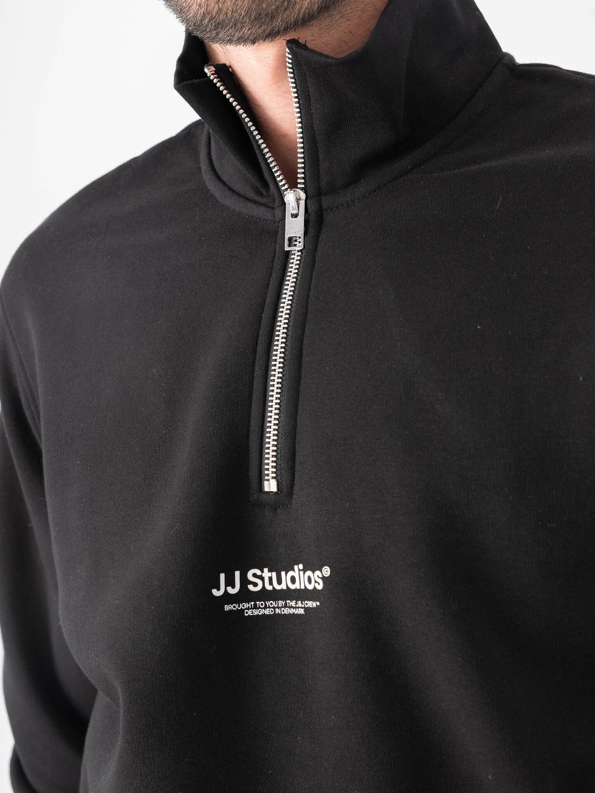 Jack and Jones Soho Sweat Quarter Zip Black