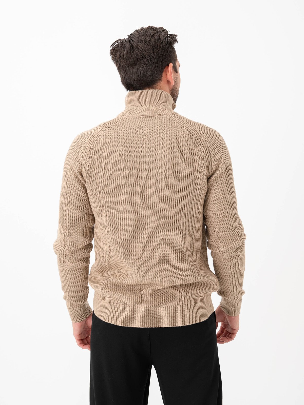 Jack and Jones Pannel Knit Half Zip Crockery