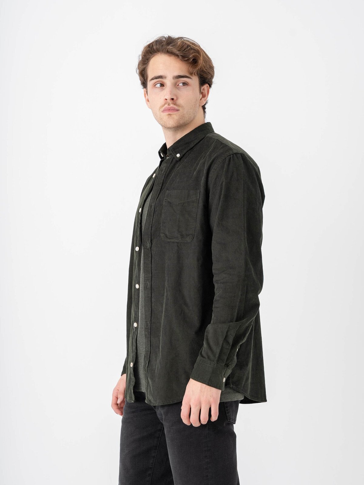 Jack and Jones Classic Cord Shirt Long Sleeve Rosin