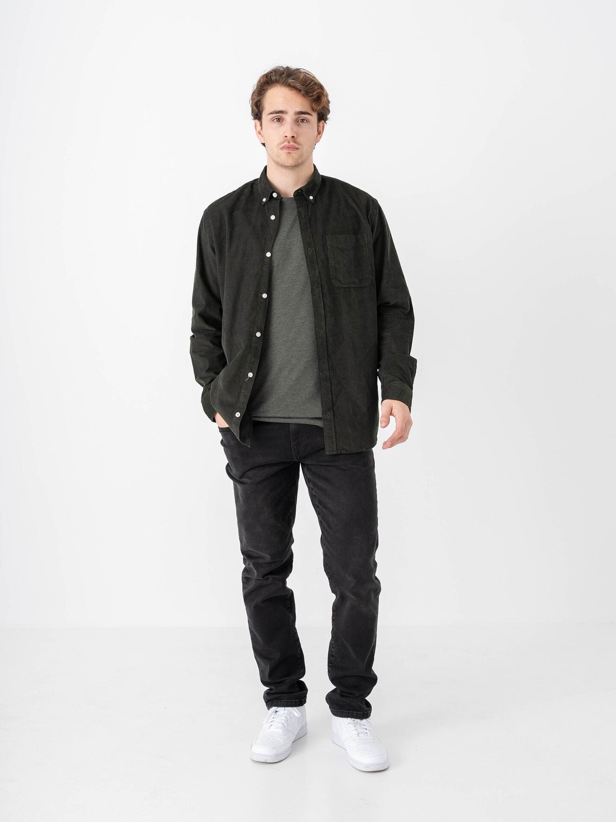 Jack and Jones Classic Cord Shirt Long Sleeve Rosin