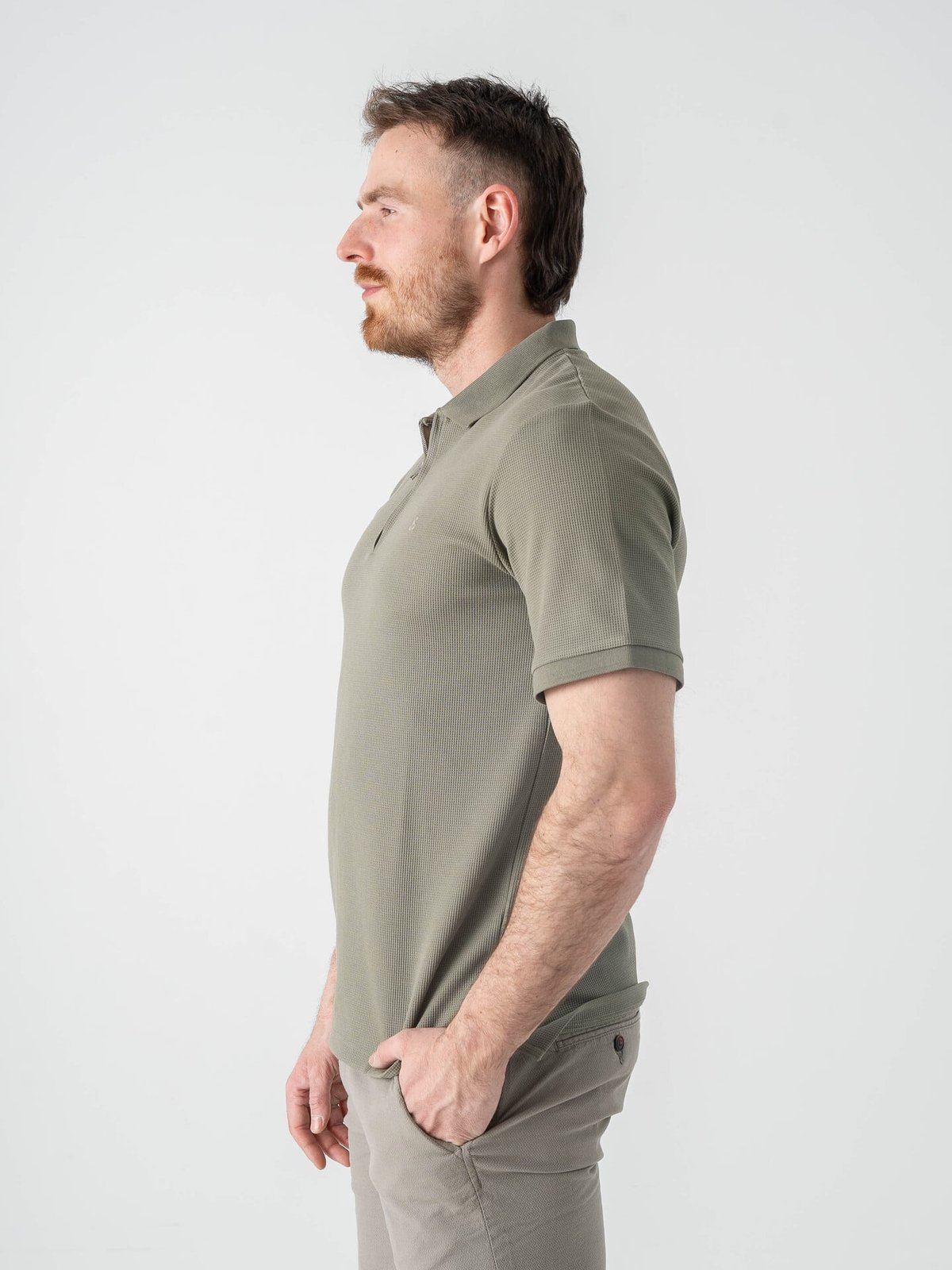 Jack and Jones Austin Zip Polo Short Sleeve Vetiver Classic