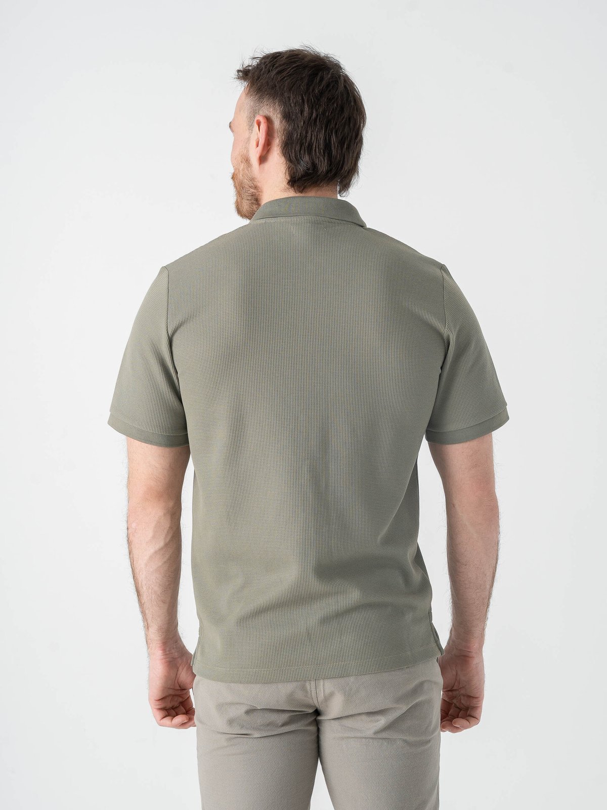 Jack and Jones Austin Zip Polo Short Sleeve Vetiver Classic
