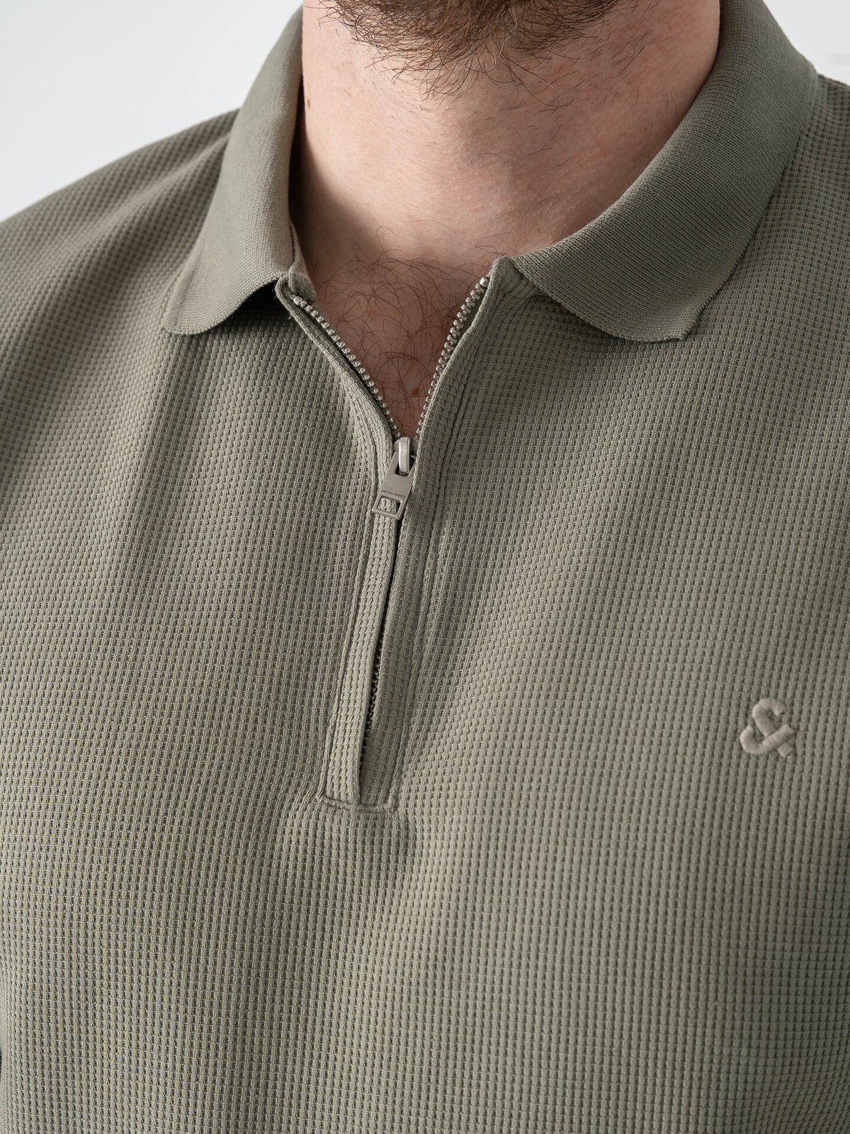 Jack and Jones Austin Zip Polo Short Sleeve Vetiver Classic