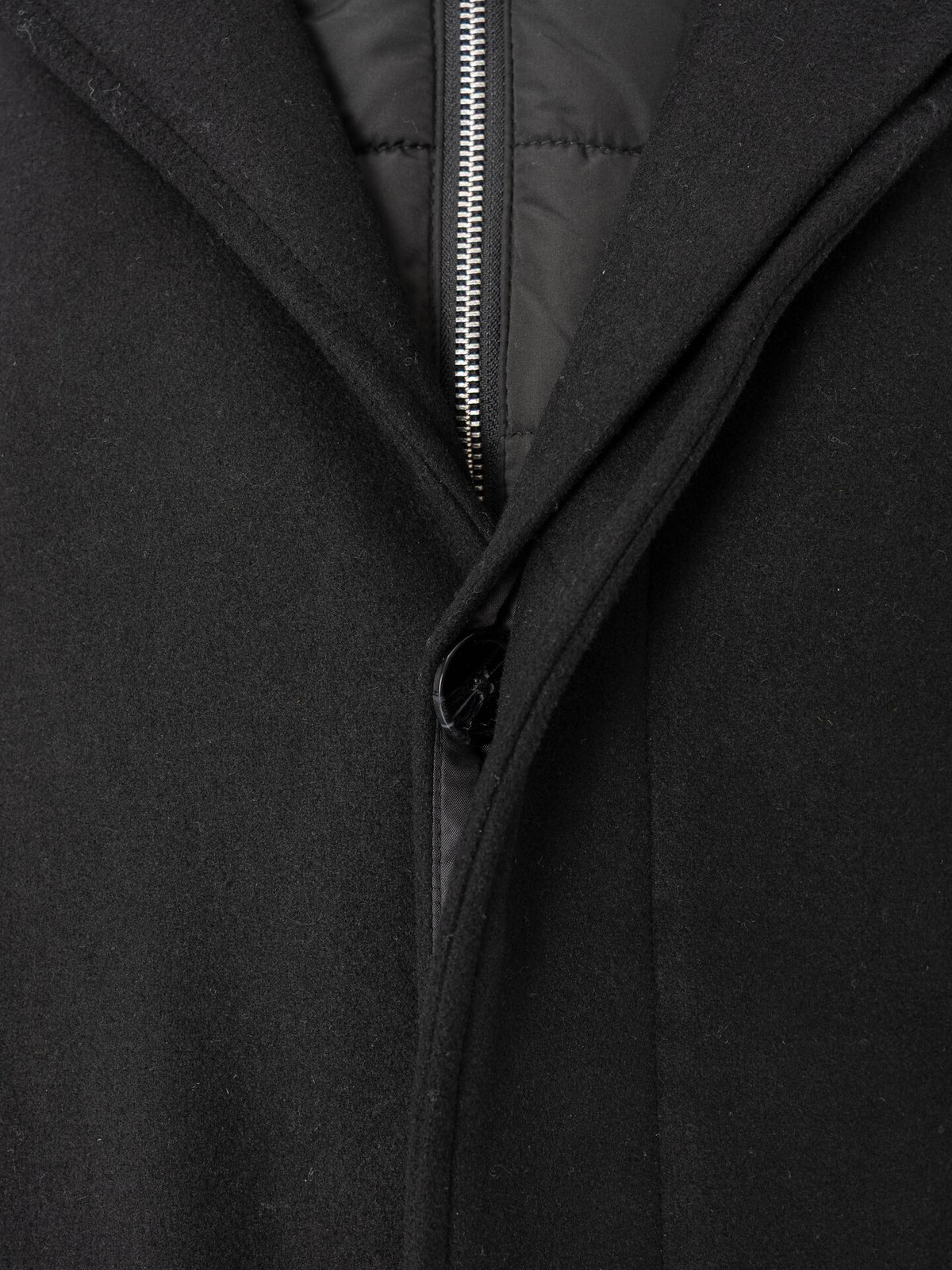 Jack and Jones Keith Wool Blend Stan Collar Coat Black