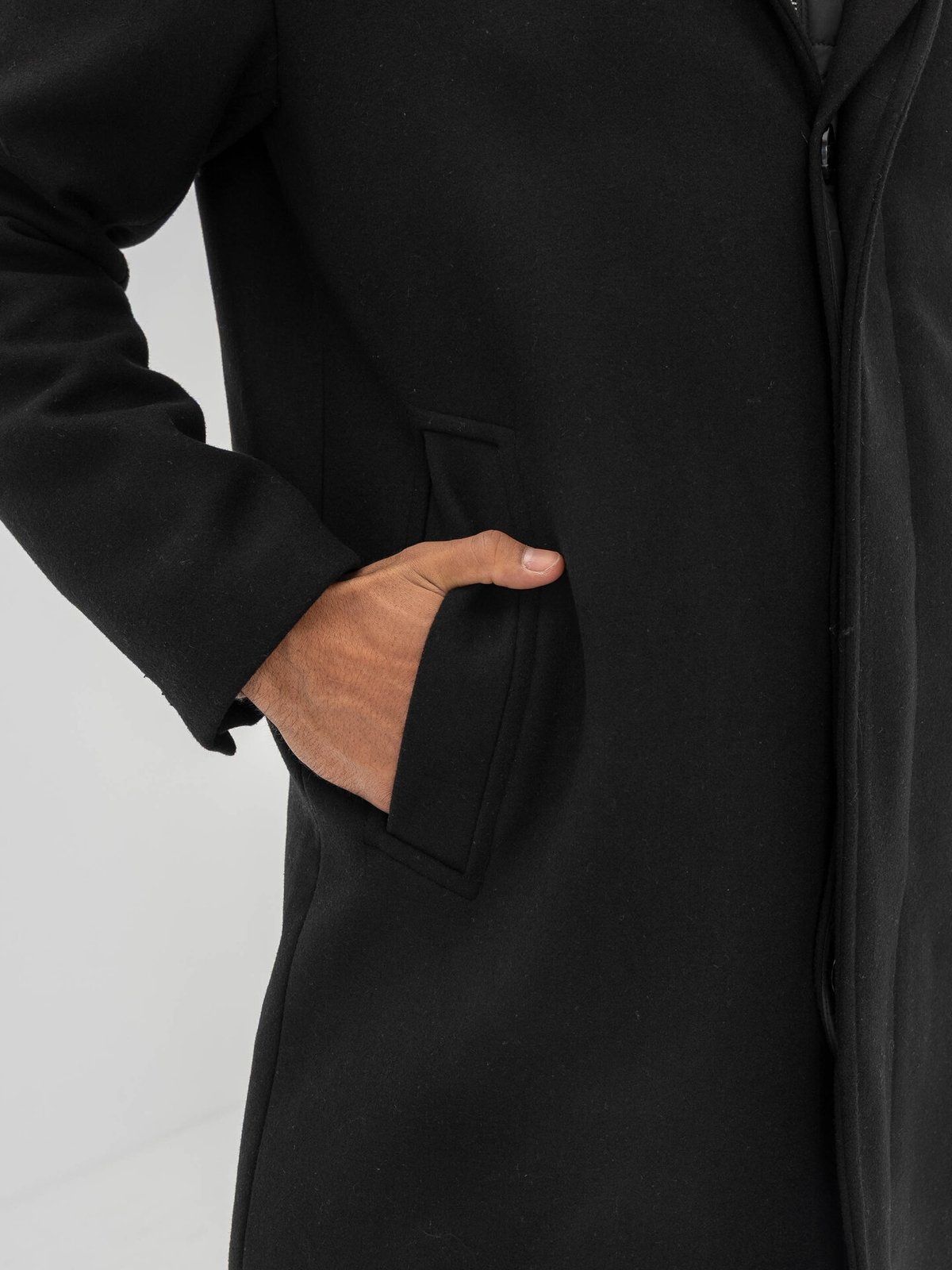 Jack and Jones Keith Wool Blend Stan Collar Coat Black