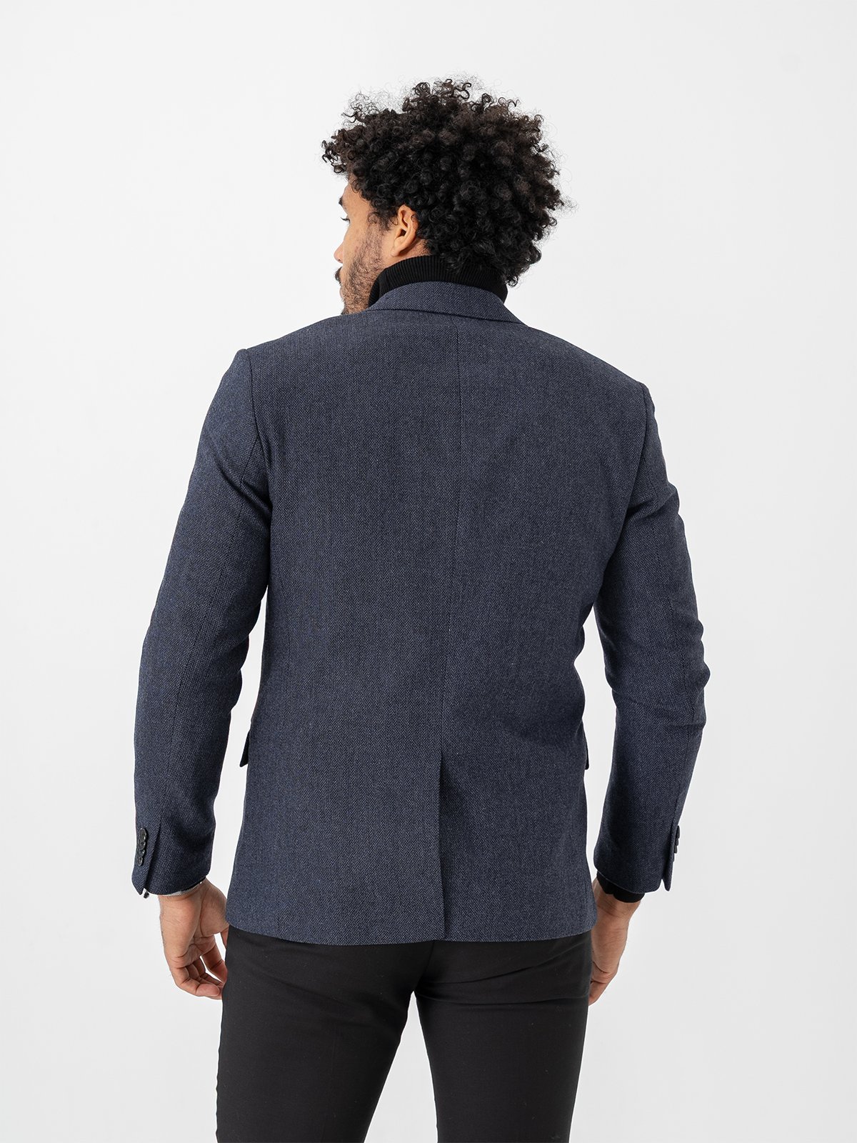 Jack and Jones Martin Winter Tweed Blazer Dark Navy