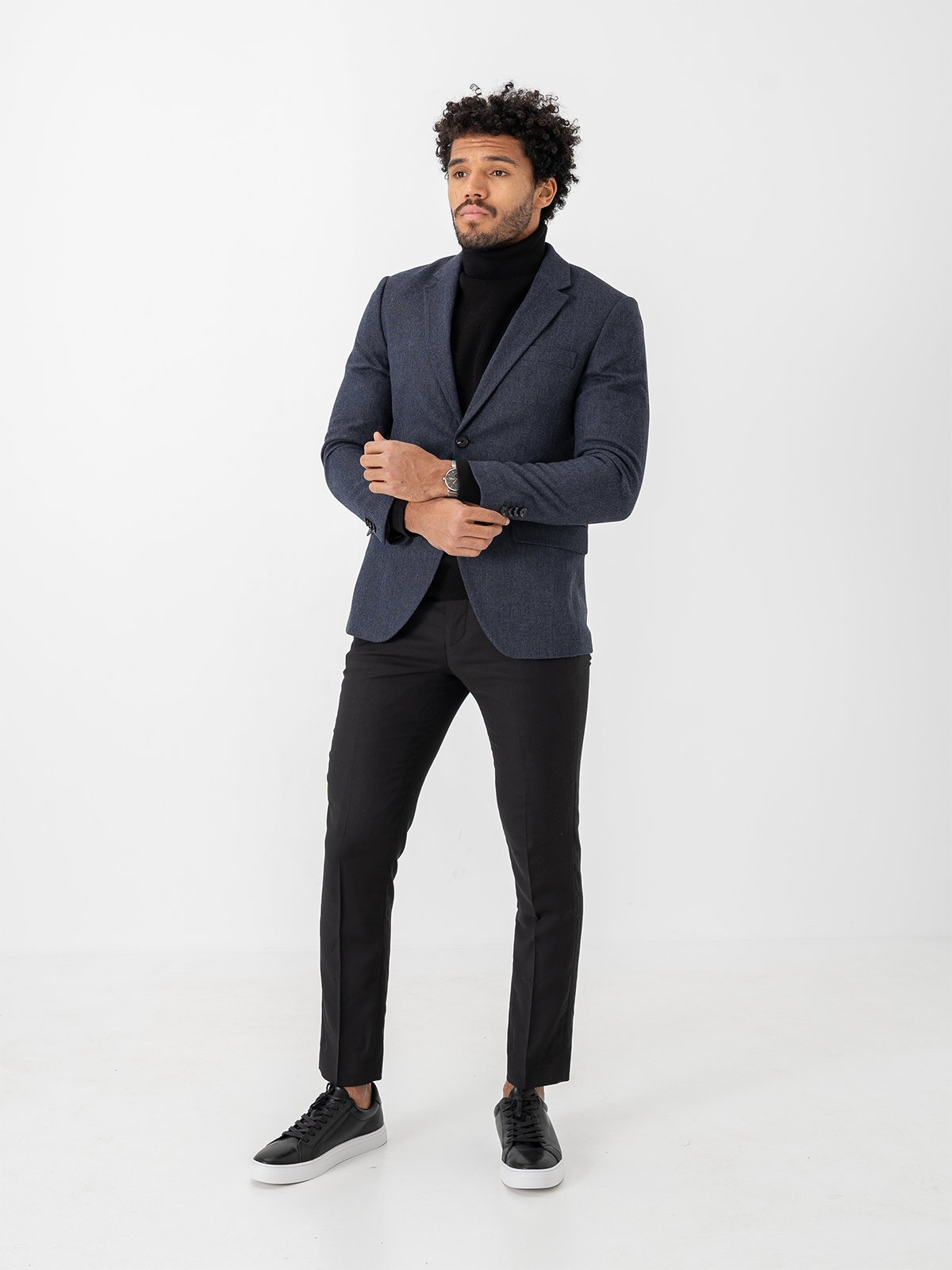 Jack and Jones Martin Winter Tweed Blazer Dark Navy